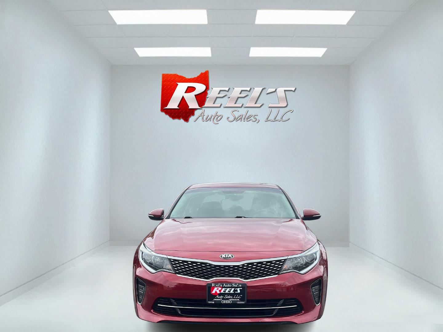 2018 Red /Black Kia Optima S (5XXGT4L37JG) with an 2.4L I4 DOHC 16V engine, 6 Speed Automatic transmission, located at 547 E. Main St., Orwell, OH, 44076, (440) 437-5893, 41.535435, -80.847855 - FRESH TRADE ALERT ---- This 2018 Kia Optima S is fuel efficient sedan with plenty of nice features. Powered by a 2.4 GDI engine and a 6 speed automatic transmission it's fuel efficient will not disappoint achieving a rating of 28 MPG combined and 34 MPG highway. On the exterior you get LED fog light - Photo#1