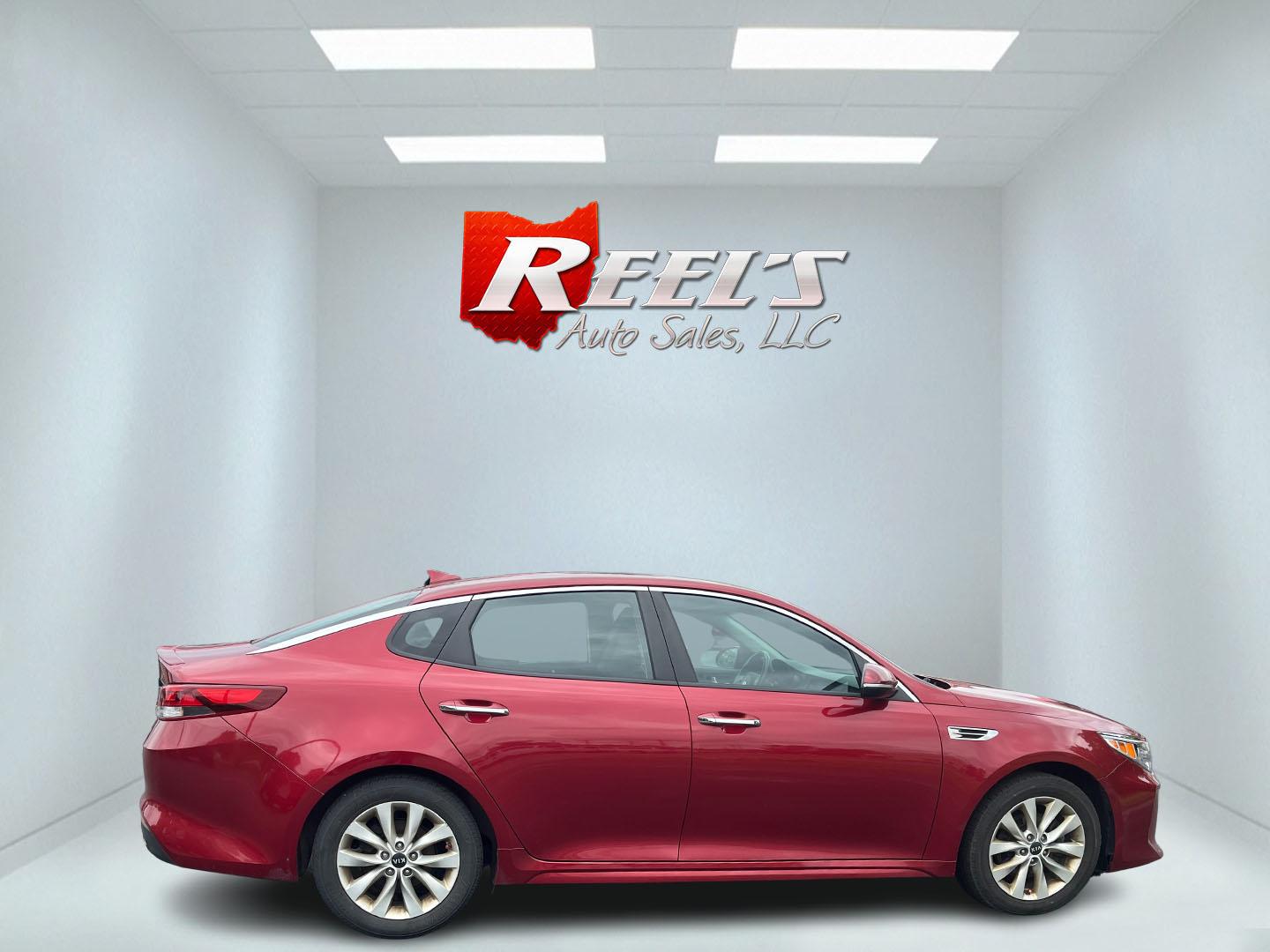 2018 Red /Black Kia Optima S (5XXGT4L37JG) with an 2.4L I4 DOHC 16V engine, 6 Speed Automatic transmission, located at 547 E. Main St., Orwell, OH, 44076, (440) 437-5893, 41.535435, -80.847855 - FRESH TRADE ALERT ---- This 2018 Kia Optima S is fuel efficient sedan with plenty of nice features. Powered by a 2.4 GDI engine and a 6 speed automatic transmission it's fuel efficient will not disappoint achieving a rating of 28 MPG combined and 34 MPG highway. On the exterior you get LED fog light - Photo#31