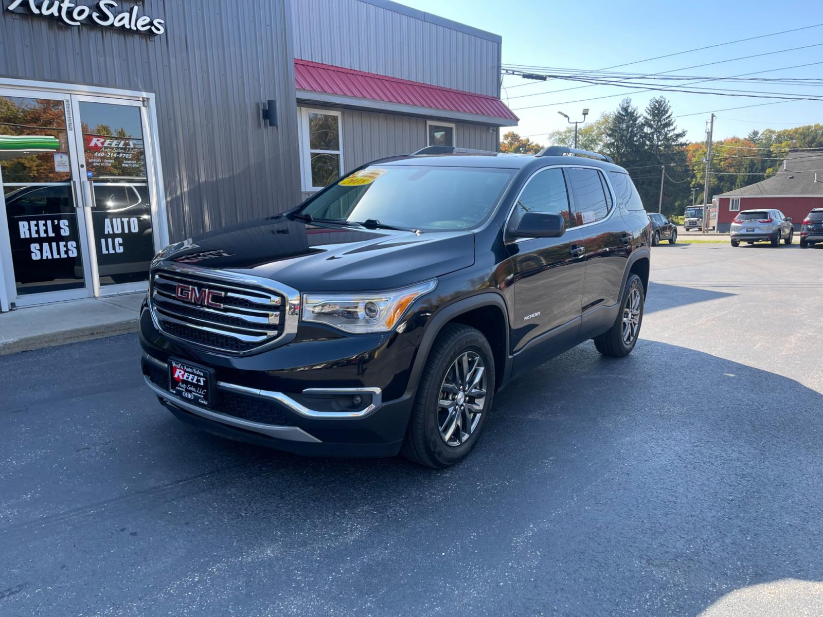 2018 Black /Black GMC Acadia SLT-1 AWD (1GKKNULS5JZ) with an 3.6L V6 DOHC 24V engine, 6A transmission, located at 11115 Chardon Rd. , Chardon, OH, 44024, (440) 214-9705, 41.580246, -81.241943 - 2018 GMC Acadia ---- One Owner Carfax ---- Heated Leather Seats ---- Second Row Captains Chairs ---- All Wheel Drive ---- Fully Serviced and Recently Detailed ---- Reel's Auto Sales is located in both Chardon and Orwell Ohio. Financing available and trades welcome. Please call or text to confirm loc - Photo #1