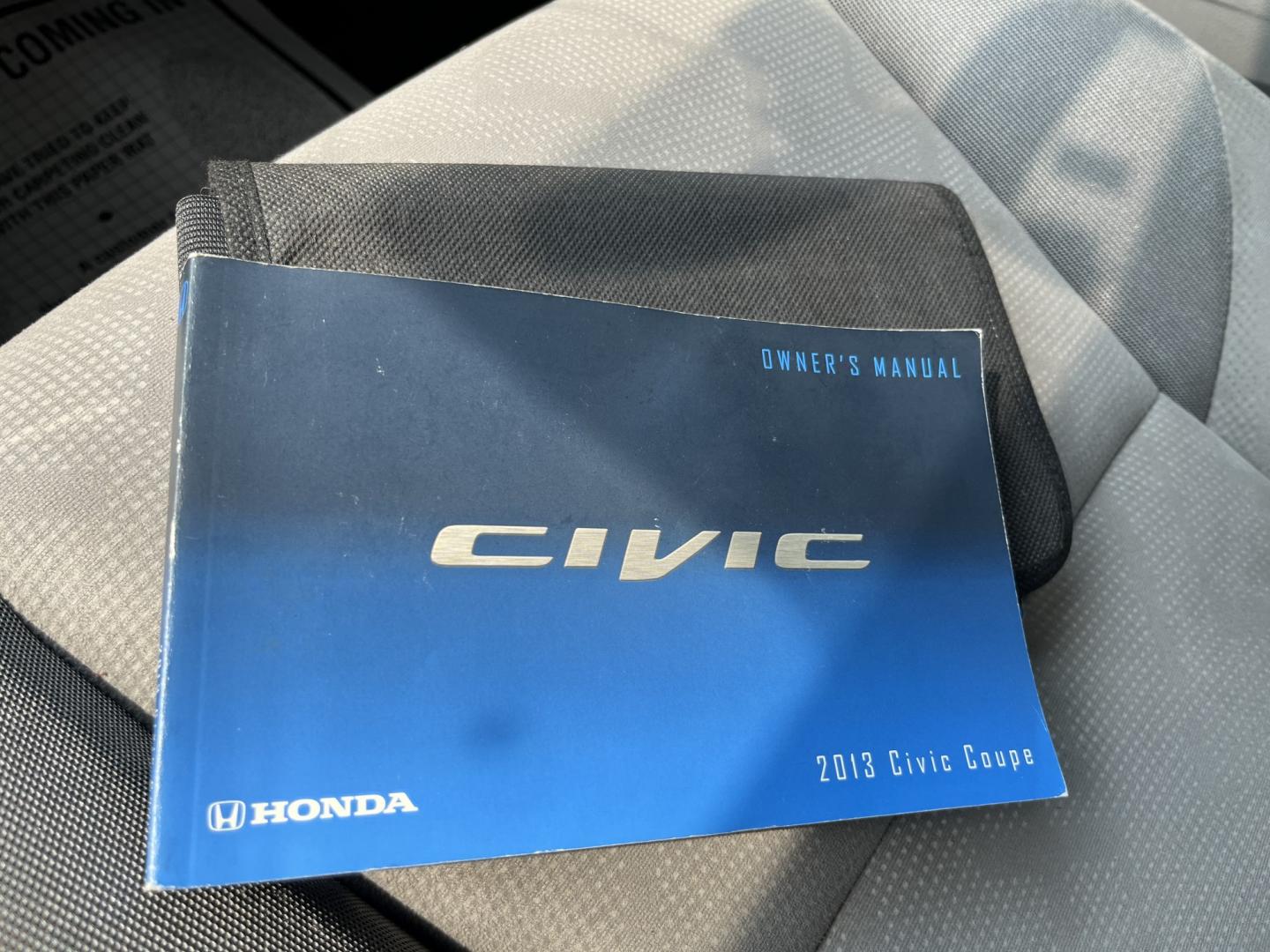 2013 Blue /Gray Honda Civic EX Coupe 5-Speed AT (2HGFG3B87DH) with an 1.8L I4 SOHC 16V engine, Automatic transmission, located at 11115 Chardon Rd. , Chardon, OH, 44024, (440) 214-9705, 41.580246, -81.241943- Photo#24