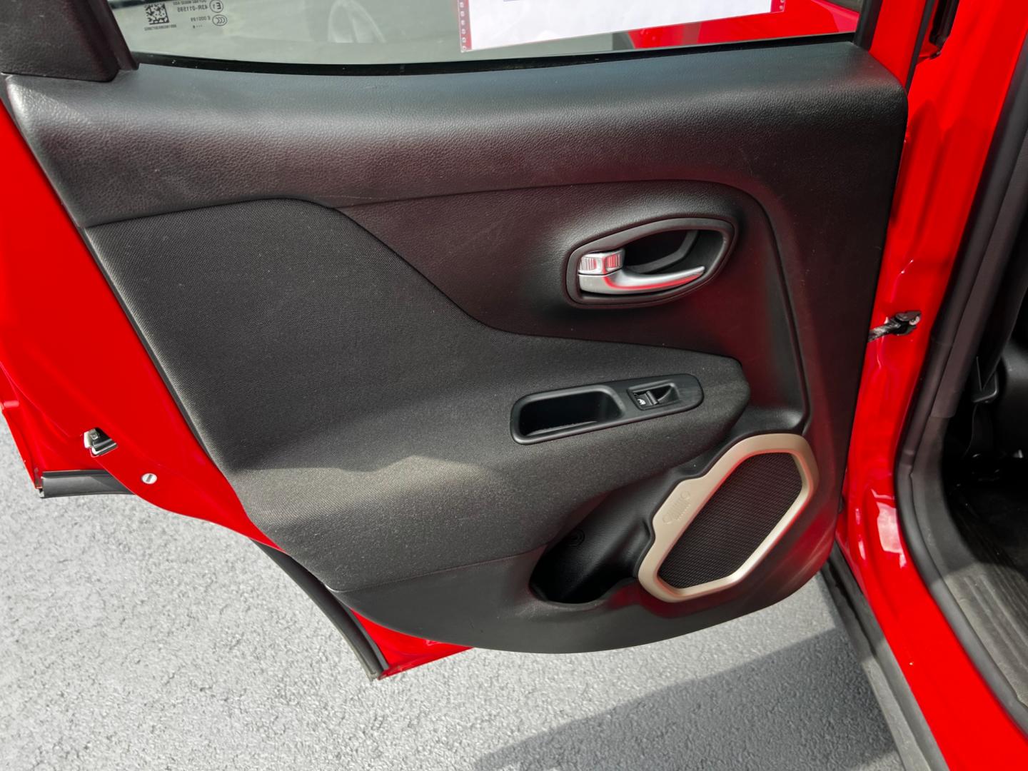 2017 Red /Black Jeep Renegade Latitude 4WD (ZACCJBBB8HP) with an 2.4L I4 DOHC 16V engine, 9-Speed Automatic transmission, located at 547 E. Main St., Orwell, OH, 44076, (440) 437-5893, 41.535435, -80.847855 - Photo#29