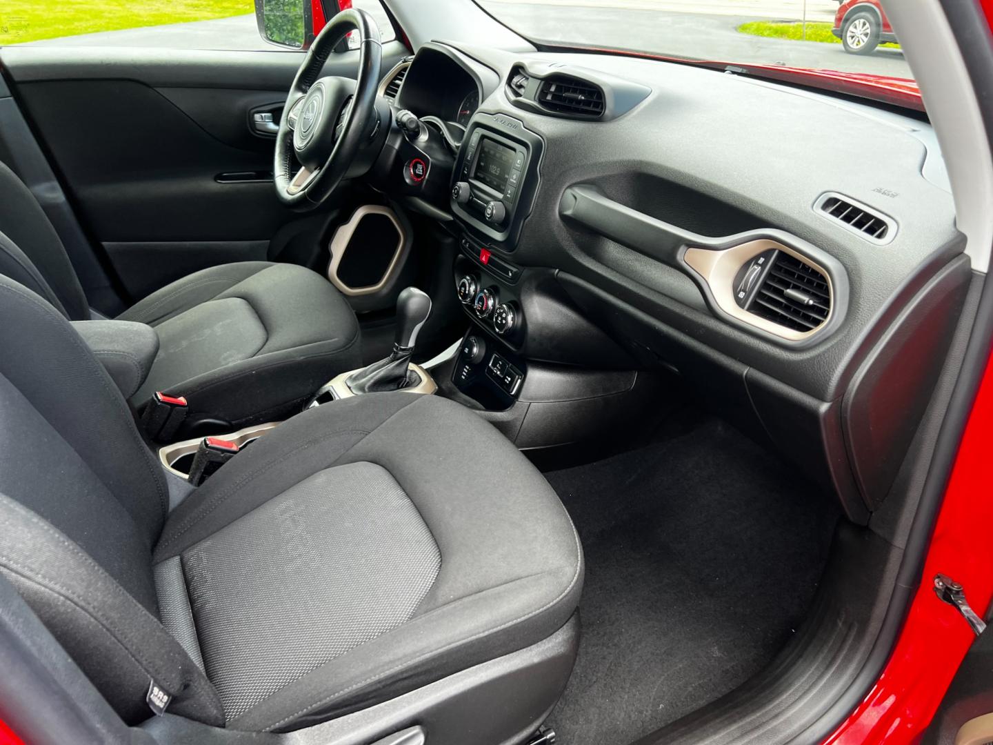 2017 Red /Black Jeep Renegade Latitude 4WD (ZACCJBBB8HP) with an 2.4L I4 DOHC 16V engine, 9-Speed Automatic transmission, located at 547 E. Main St., Orwell, OH, 44076, (440) 437-5893, 41.535435, -80.847855 - Photo#35