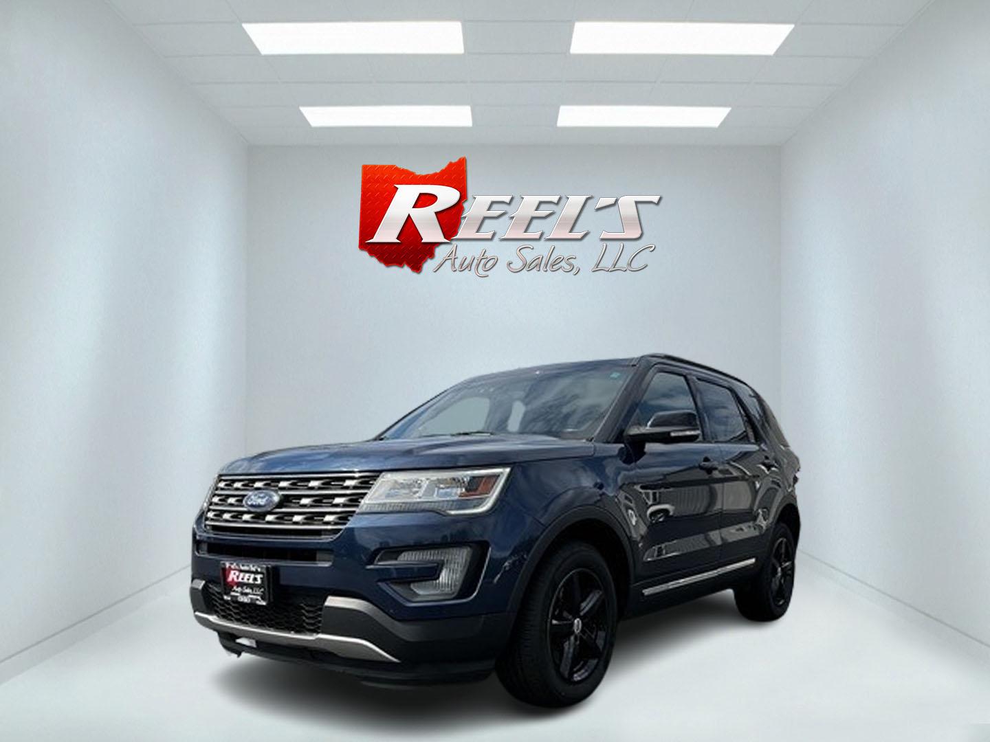 2017 Blue /Black Ford Explorer XLT 4WD (1FM5K8DH4HG) with an 2.3L I4 DOHC 16V Turbo engine, 6 Speed Auto transmission, located at 547 E. Main St., Orwell, OH, 44076, (440) 437-5893, 41.535435, -80.847855 - This 2017 Ford Explorer XLT 4WD is a capable and efficient midsize SUV. It's powered by a 2.3-liter turbocharged EcoBoost four-cylinder engine, paired with a 6-speed automatic transmission. This powertrain offers a balance of performance and efficiency, achieving 25 MPG on the highway while still pr - Photo#0