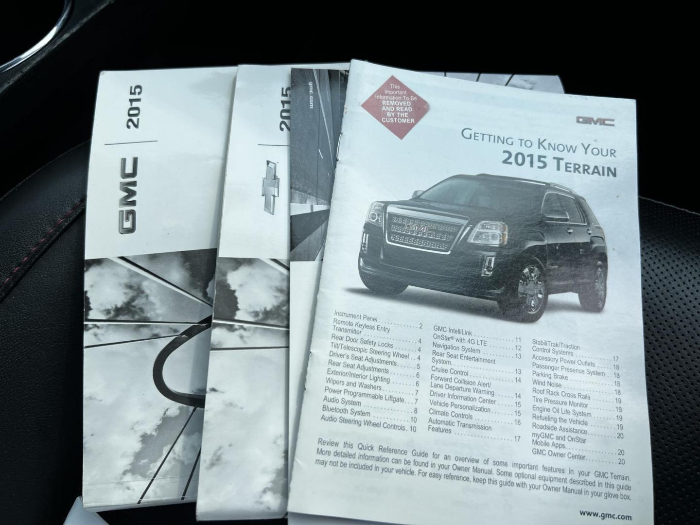 2015 Red /Black GMC Terrain Denali AWD (2GKFLZE37F6) with an 3.6L V6 DOHC 24V engine, 6-Speed Automatic transmission, located at 547 E. Main St., Orwell, OH, 44076, (440) 437-5893, 41.535435, -80.847855 - This One Owner 2015 GMC Terrain Denali AWD is a well-equipped compact SUV featuring a powerful 3.6L V6 engine producing 301 horsepower, paired with a 6-speed automatic transmission. This luxury trim offers leather interior, power front seats with heating, and a 9-speaker 250-watt Pioneer sound syste - Photo#47