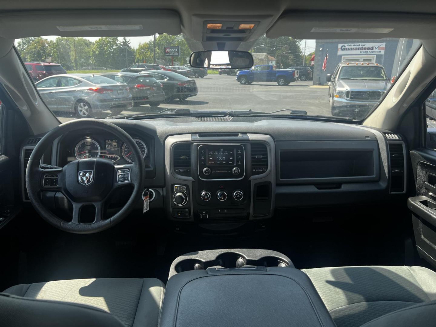 2018 Blue /Black RAM 1500 Express Quad Cab 4WD (1C6RR7FT4JS) with an 5.7L V8 OHV 16V engine, 8A transmission, located at 547 E. Main St., Orwell, OH, 44076, (440) 437-5893, 41.535435, -80.847855 - This 2018 Ram 1500 Express Quad Cab 4WD is a robust pickup truck powered by a 5.7L HEMI V8 engine, delivering 395 horsepower and paired with an 8-speed automatic transmission. This combination ensures strong performance and an 8,000-pound towing capacity, suitable for both work and recreational need - Photo#29