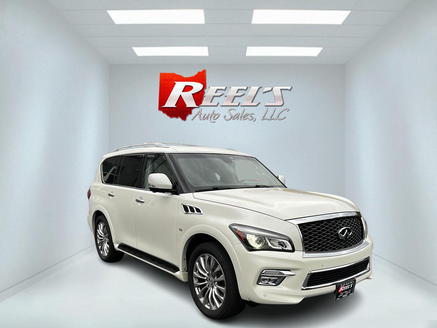 2017 White /Tan Infiniti QX80 Base 4WD (JN8AZ2NE3H9) with an 5.6L V8 DOHC 32V engine, 7A transmission, located at 11115 Chardon Rd. , Chardon, OH, 44024, (440) 214-9705, 41.580246, -81.241943 - Photo#2