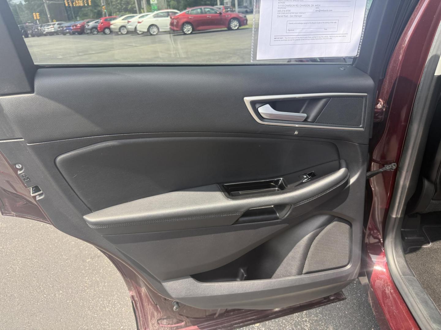 2019 Burgundy /Black Ford Edge SEL AWD (2FMPK4J96KB) with an 2.0L I4 DOHC 16V Turbo engine, 8-Speed Automatic transmission, located at 11115 Chardon Rd. , Chardon, OH, 44024, (440) 214-9705, 41.580246, -81.241943 - FRESH TRADE ALET ----- 2019 Ford Edge SEL AWD is a sophisticated midsize SUV combining performance, technology, and comfort. It features a 2.0-liter turbocharged I4 EcoBoost engine with a 8-speed automatic transmission, providing a balanced driving experience with efficiency and power. The interior - Photo#34