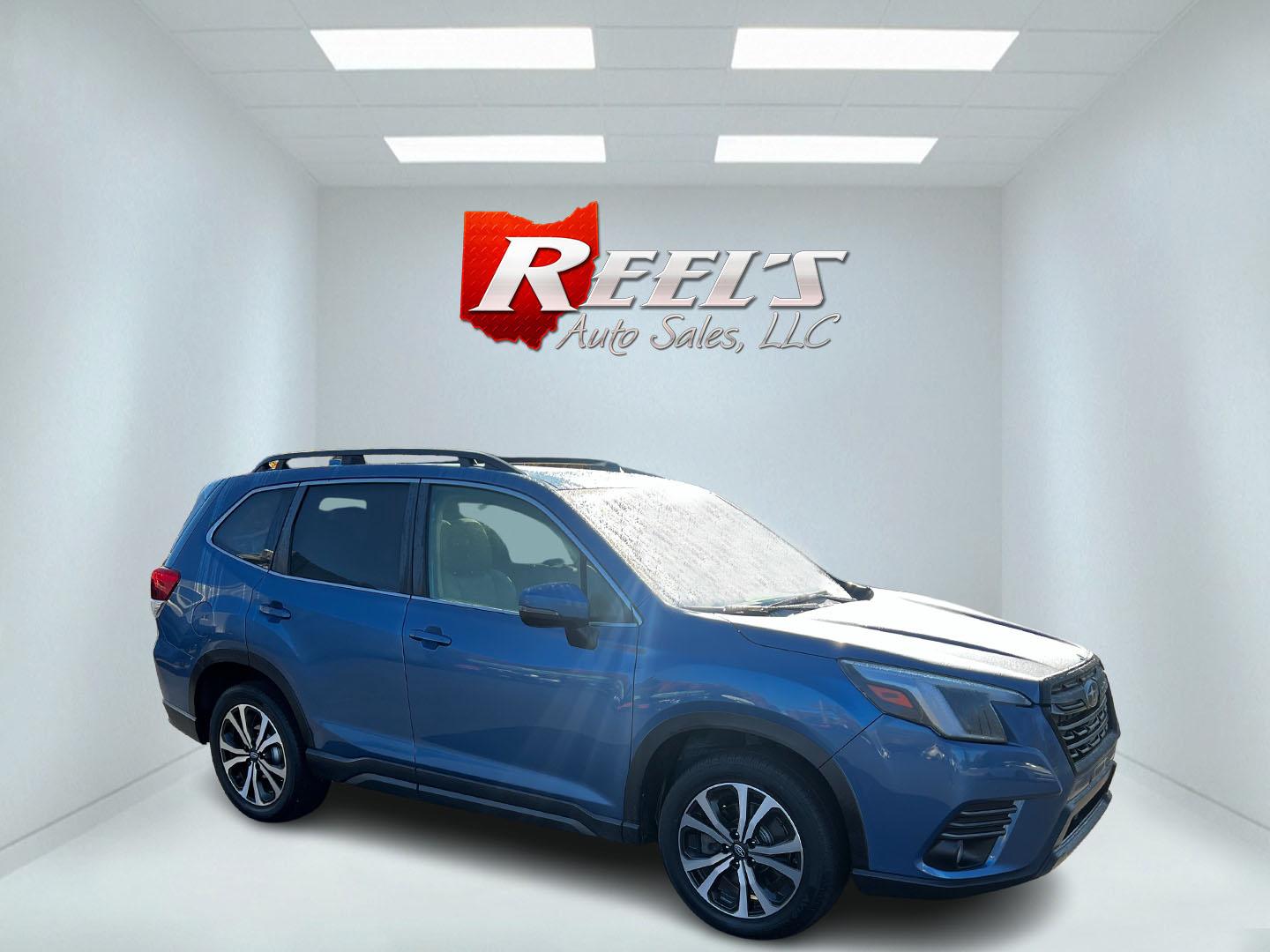 2022 Blue /Gray Subaru Forester Limited (JF2SKAPC3NH) with an 2.5L H4 SOHC 16V engine, Automatic transmission, located at 11115 Chardon Rd. , Chardon, OH, 44024, (440) 214-9705, 41.580246, -81.241943 - Photo#3