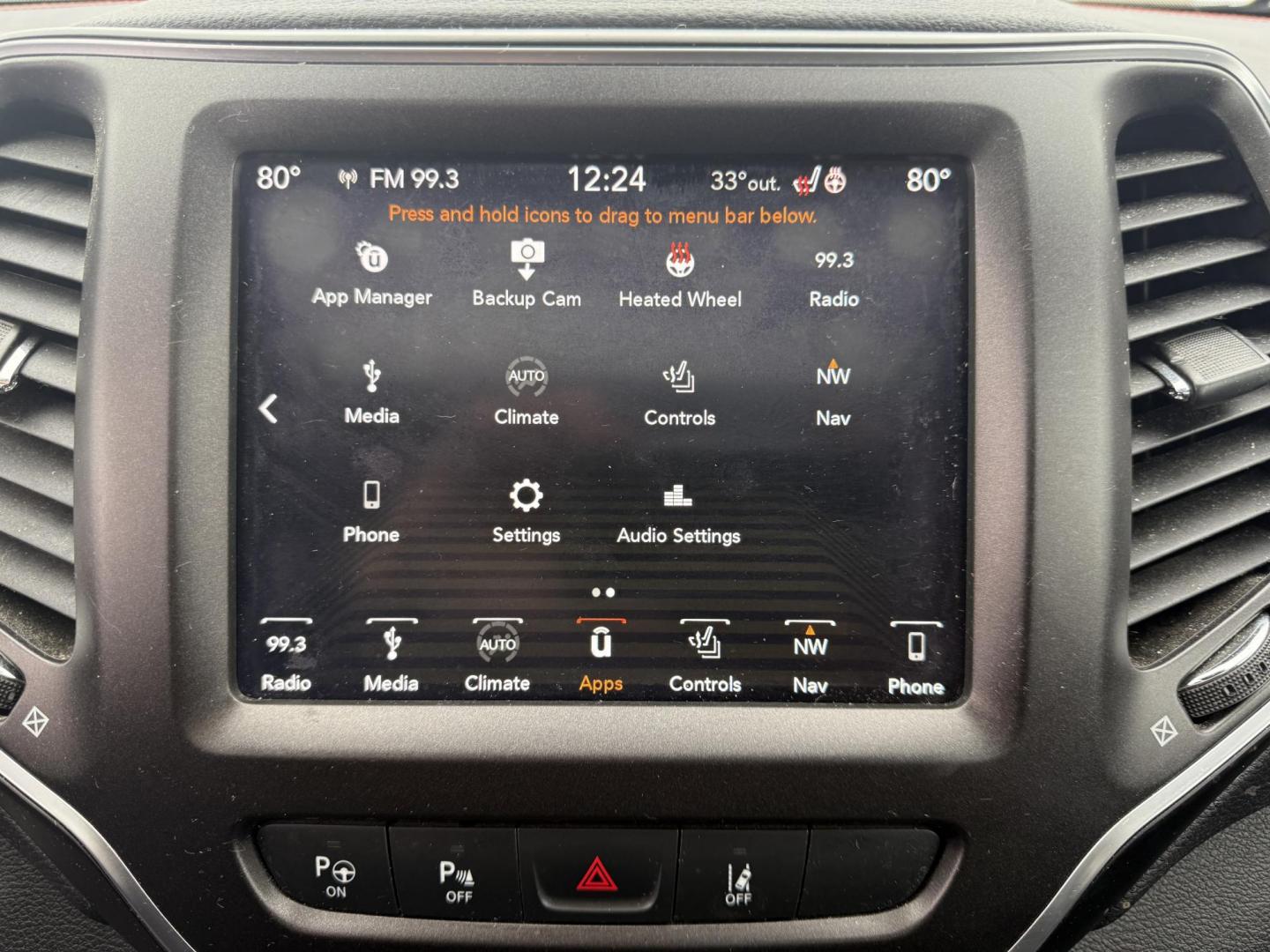 2019 Red /Black Jeep Cherokee Trailhawk Elite 4WD (1C4PJMBX3KD) with an 3.2L V6 DOHC 24V engine, 9A transmission, located at 11115 Chardon Rd. , Chardon, OH, 44024, (440) 214-9705, 41.580246, -81.241943 - This 2019 Jeep Cherokee Trailhawk Elite is a comfortable and capable off-road SUV. It is powered by a 3.2-liter V6 engine and mated to a 9-speed automatic transmission for a smooth drive output. The interior is luxurious with leather upholstery, heated and cooled front seats, power-adjustable seats - Photo#12