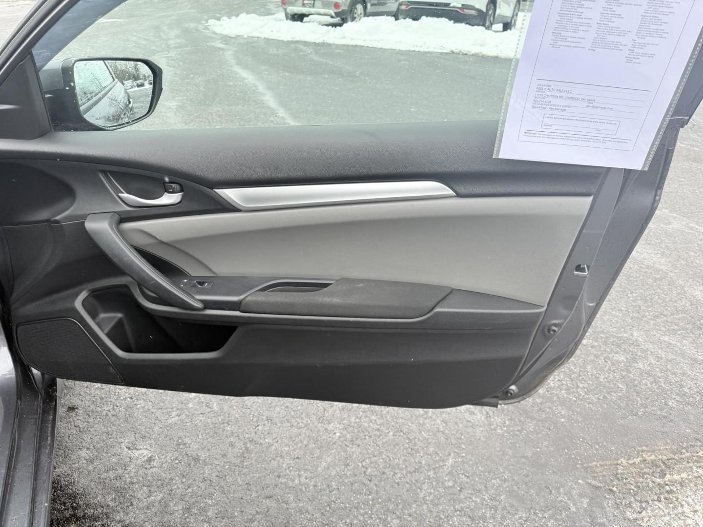 2018 Gray /Black Honda Civic LX Coupe CVT (2HGFC4B51JH) with an 2.0L I4 DOHC 16V engine, Automatic transmission, located at 547 E. Main St., Orwell, OH, 44076, (440) 437-5893, 41.535435, -80.847855 - This 2018 Honda Civic LX Coupe boasts a fuel-efficient 2.0L I4 Earthdreams engine achieving 39 MPG on the highway, and comes well-equipped with modern conveniences like a backup camera and a 5.0-inch center screen, making it a practical and reliable choice. This Honda is fully serviced, comes with a - Photo#30