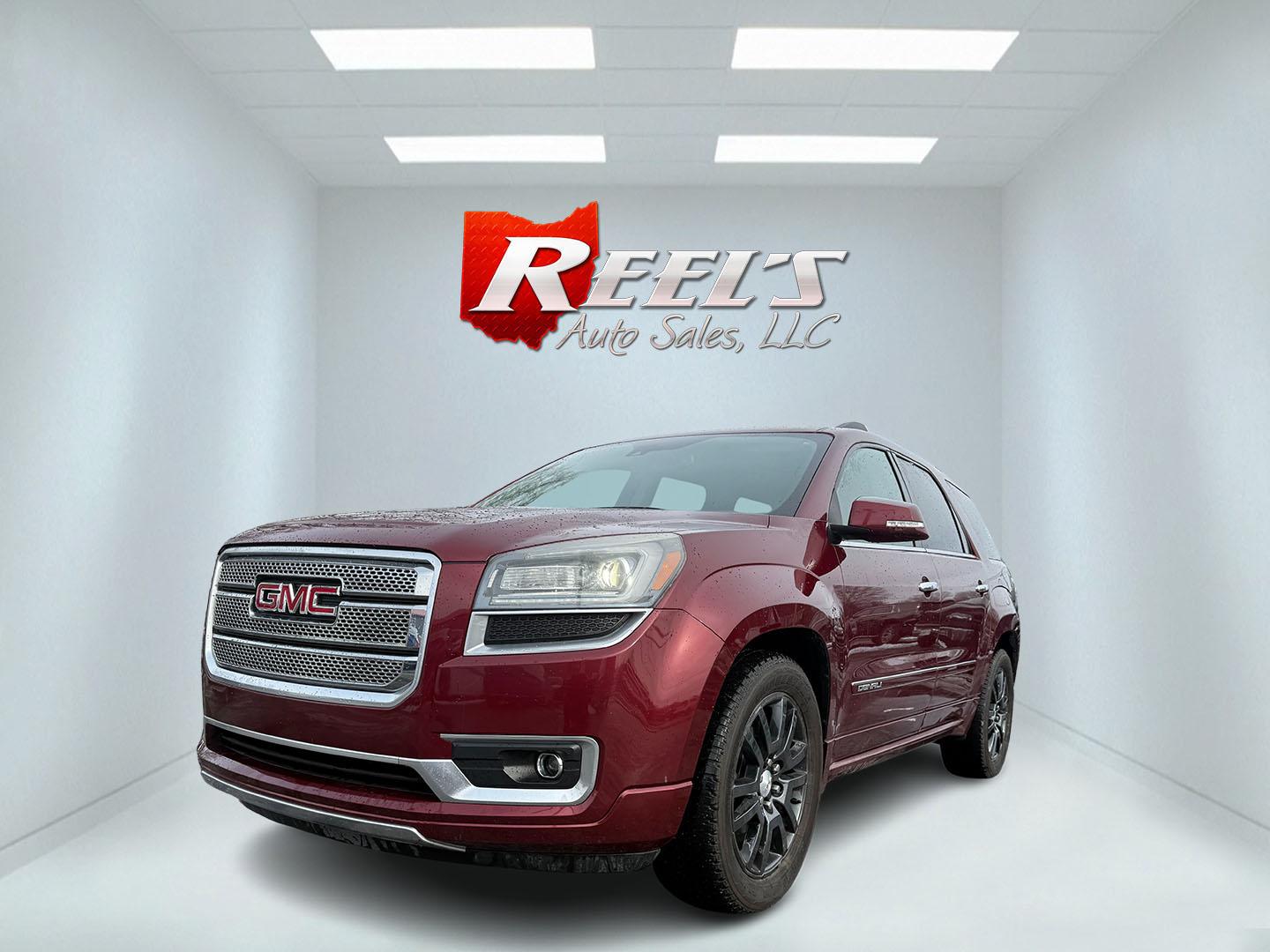 2016 Red /Brown GMC Acadia Denali AWD (1GKKVTKD4GJ) with an 3.6L V6 DOHC 24V engine, 6A transmission, located at 547 E. Main St., Orwell, OH, 44076, (440) 437-5893, 41.535435, -80.847855 - This 2016 GMC Acadia Denali AWD is a premium mid-size SUV that blends luxury with advanced safety and technology features. Powered by a 3.6-liter V6 engine and a 6-speed automatic transmission, it offers a smooth and powerful drive complemented by its all-wheel-drive capability for enhanced traction - Photo#0