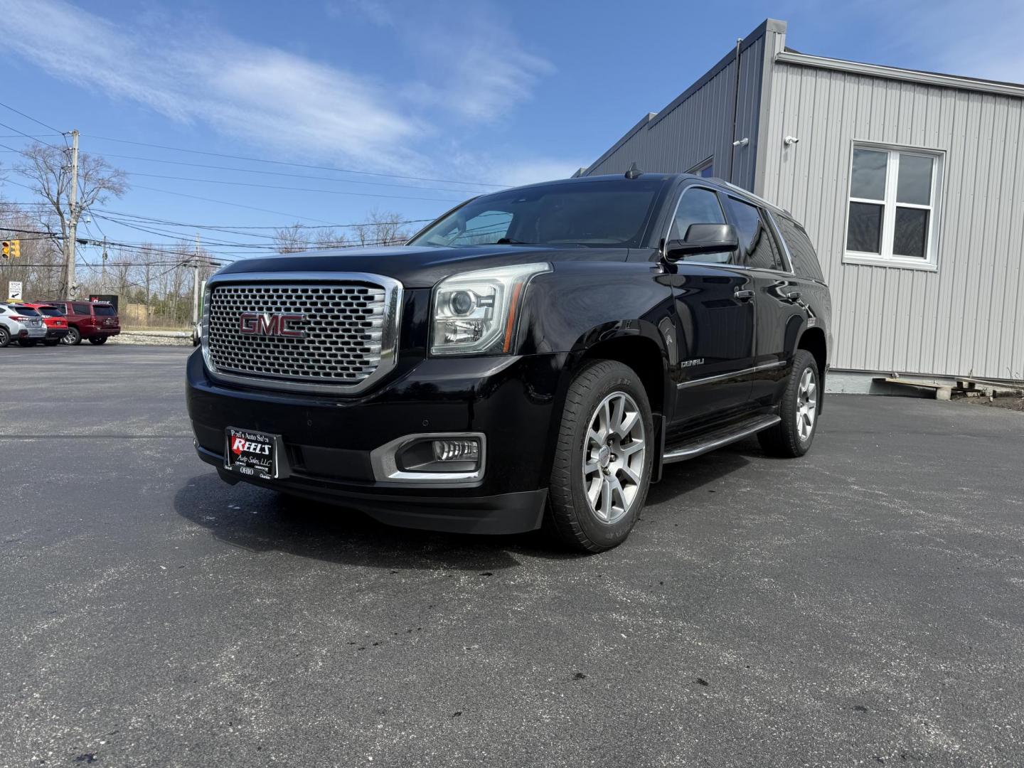 2015 Black /Black GMC Yukon Denali 4WD (1GKS2CKJXFR) with an 6.2L V8 OHV 16V engine, 8-Speed Automatic transmission, located at 11115 Chardon Rd. , Chardon, OH, 44024, (440) 214-9705, 41.580246, -81.241943 - Photo#0