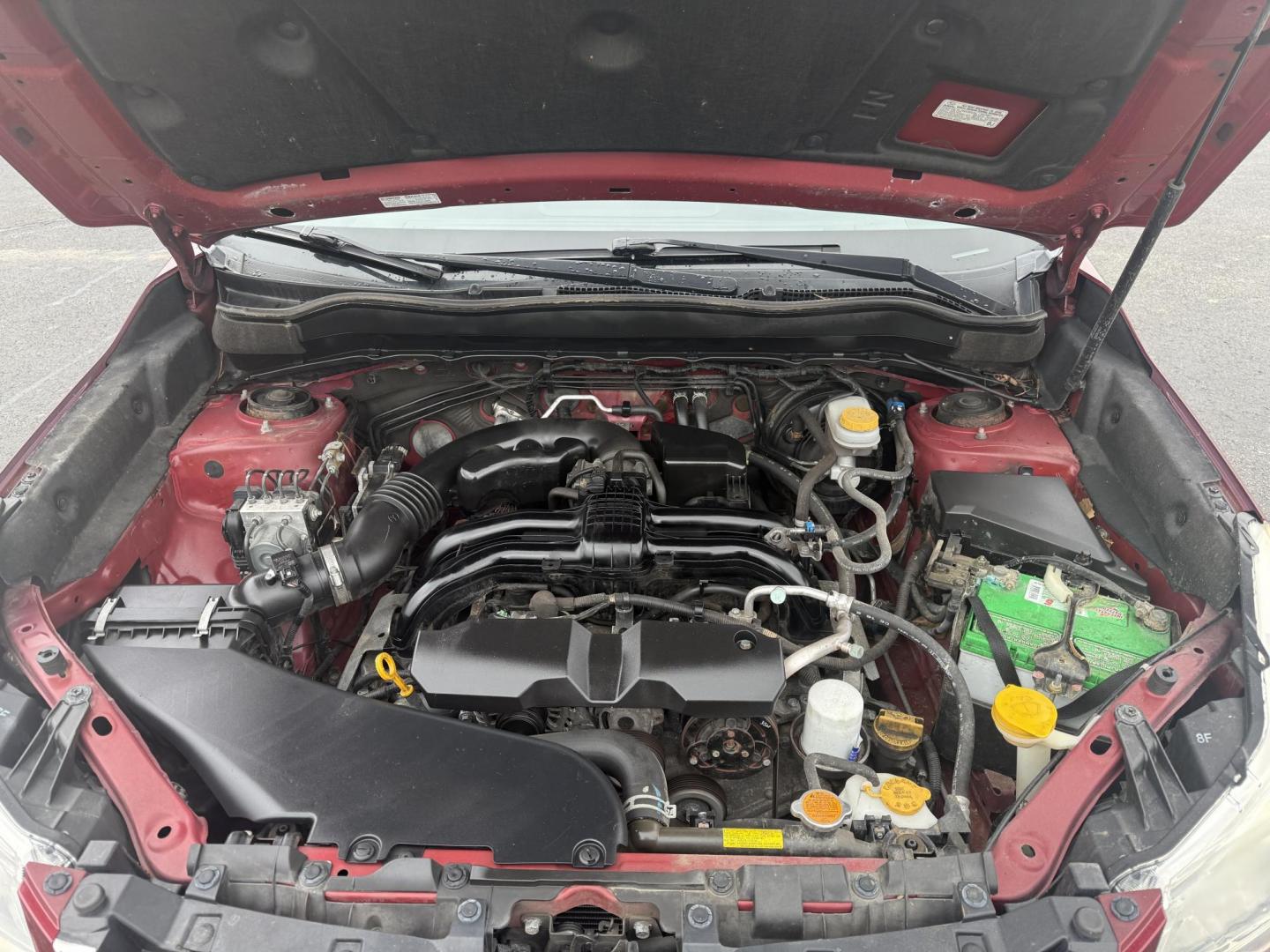 2014 Red /Gray Subaru Forester 2.5i (JF2SJAAC6EH) with an 2.5L H4 DOHC 16V engine, Automatic transmission, located at 11115 Chardon Rd. , Chardon, OH, 44024, (440) 214-9705, 41.580246, -81.241943 - Photo#3