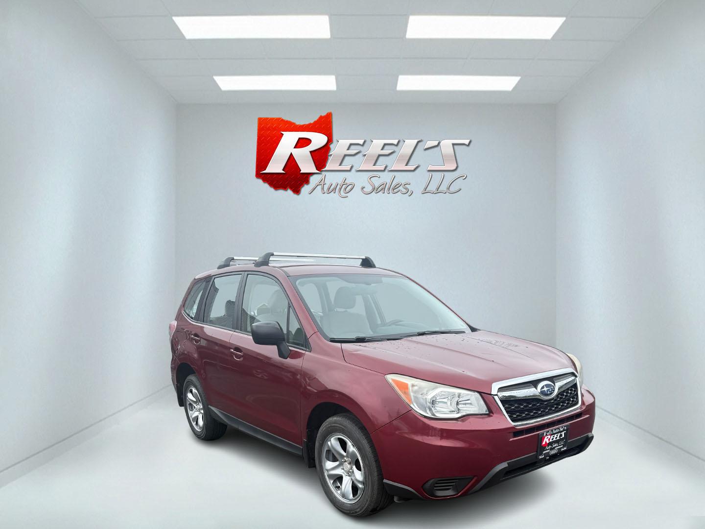 2014 Red /Gray Subaru Forester 2.5i (JF2SJAAC6EH) with an 2.5L H4 DOHC 16V engine, Automatic transmission, located at 11115 Chardon Rd. , Chardon, OH, 44024, (440) 214-9705, 41.580246, -81.241943 - Photo#2