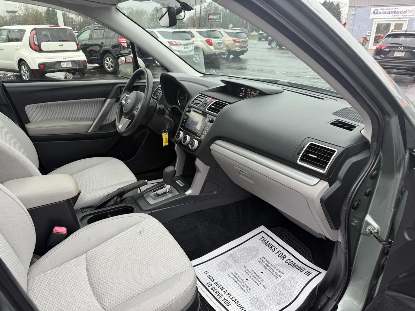 2017 Green /Gray Subaru Forester 2.5i Premium PZEV CVT (JF2SJAEC3HH) with an 2.5L H4 DOHC 16V engine, Automatic transmission, located at 547 E. Main St., Orwell, OH, 44076, (440) 437-5893, 41.535435, -80.847855 - Photo#32