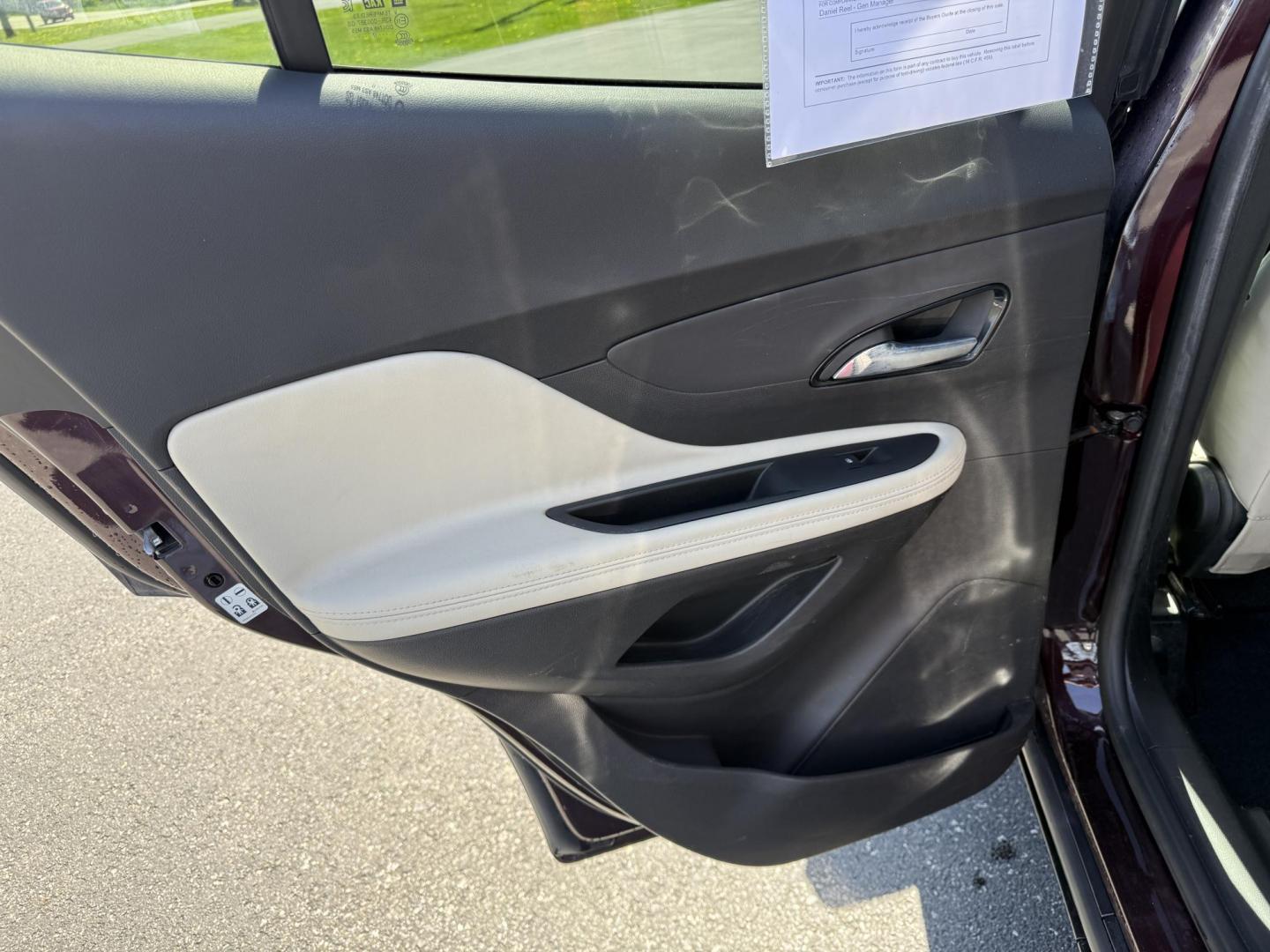 2017 Burgundy /Tan Buick Encore Essence AWD (KL4CJGSB0HB) with an 1.4L I4 DOHC 16V TURBO engine, 6A transmission, located at 11115 Chardon Rd. , Chardon, OH, 44024, (440) 214-9705, 41.580246, -81.241943 - This little Buick is a luxurious compact SUV. Its 1.4L turbocharged I4 engine paired with a 6-speed automatic transmission, delivering an impressive 30 MPG highway. It features a sophisticated 8.0" touch screen compatible with Apple CarPlay and Android Auto, along with convenient amenities such as r - Photo#28