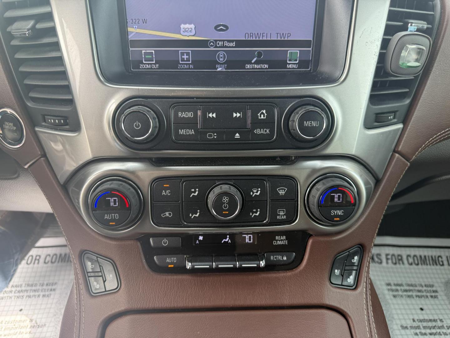 2018 Black /Brown Chevrolet Tahoe Premier 4WD (1GNSKCKC4JR) with an 5.3L V8 OHV 16V engine, 6A transmission, located at 547 E. Main St., Orwell, OH, 44076, (440) 437-5893, 41.535435, -80.847855 - This 2018 Chevrolet Tahoe Premier 4WD with a 5.3L EcoTec3 V8 engine offers robust power and impressive towing capacity of 8,200 pounds, making it ideal for hauling and family adventures. It features a luxurious leather interior with heated and cooled front seats, heated second-row captain’s chairs - Photo#23