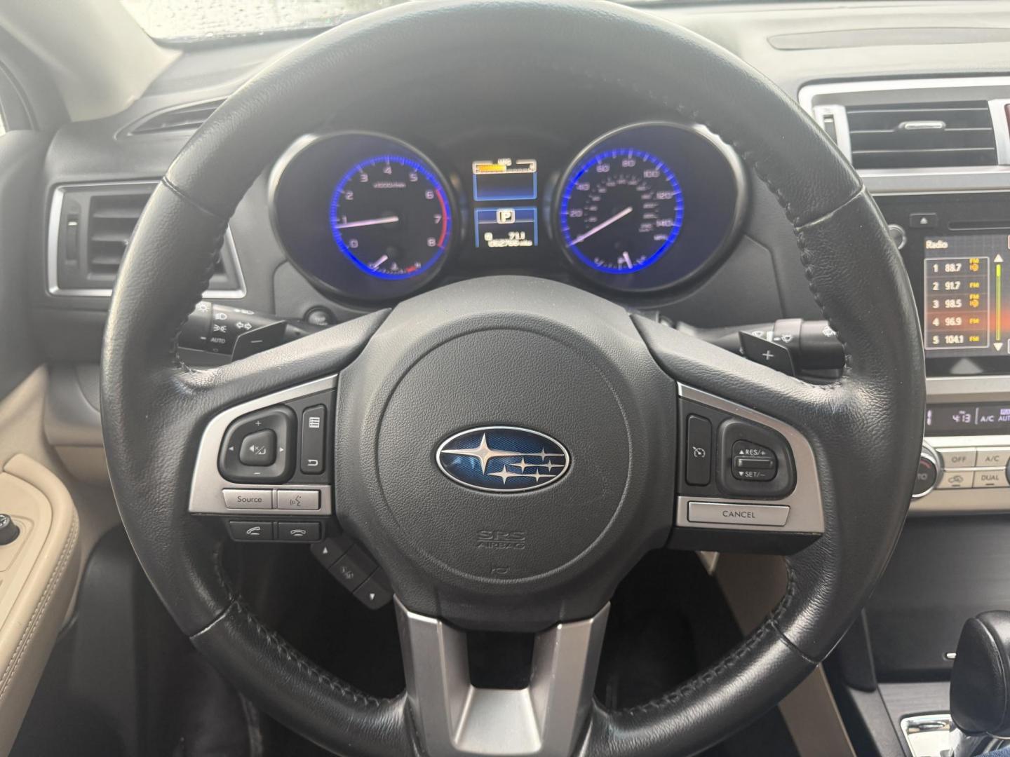 2015 Blue /Tan Subaru Legacy 2.5i Premium (4S3BNAC69F3) with an 2.5L H4 DOHC 16V engine, Automatic transmission, located at 11115 Chardon Rd. , Chardon, OH, 44024, (440) 214-9705, 41.580246, -81.241943 - This 2015 Subaru Legacy 2.5i Premium is equipped with a 2.5L H4 engine and Subaru's renowned Symmetrical All-Wheel Drive, delivering excellent traction and up to 35 MPG highway. This midsize sedan offers comfort and convenience with dual-zone automatic climate control, heated front seats, a power dr - Photo#22