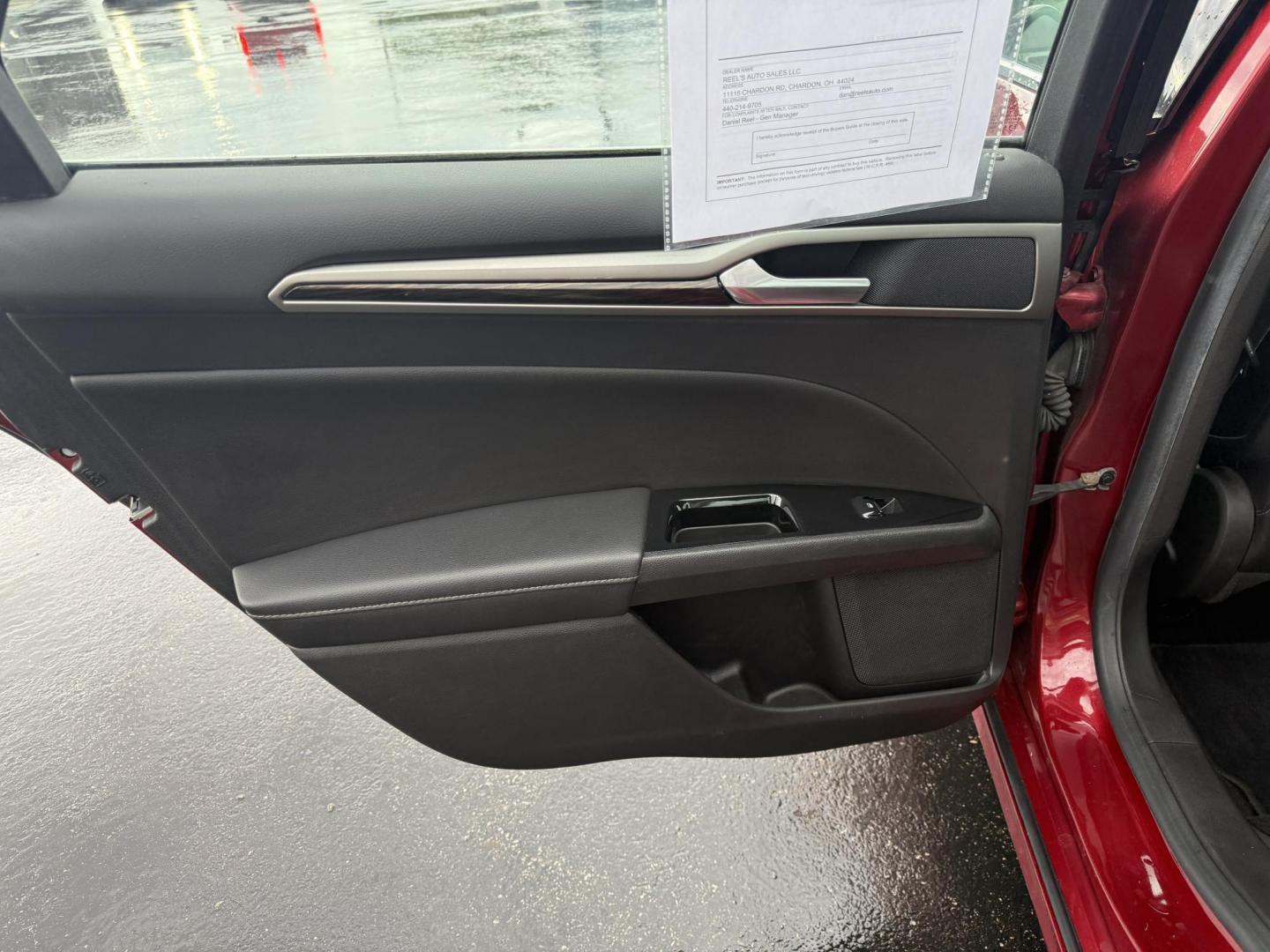 2016 Red /Black Ford Fusion SE AWD (3FA6P0T9XGR) with an 2.0L I4 DOHC 16V Turbo engine, 6A transmission, located at 11115 Chardon Rd. , Chardon, OH, 44024, (440) 214-9705, 41.580246, -81.241943 - This One Owner 2016 Ford Fusion SE AWD features a 2.0L turbocharged I4 engine paired with a 6-speed automatic transmission, offering a quick and fuel-efficient drive with up to 31 MPG highway. It boasts leather interior, heated power driver's seat, dual-zone automatic climate control, power moonroof - Photo#36