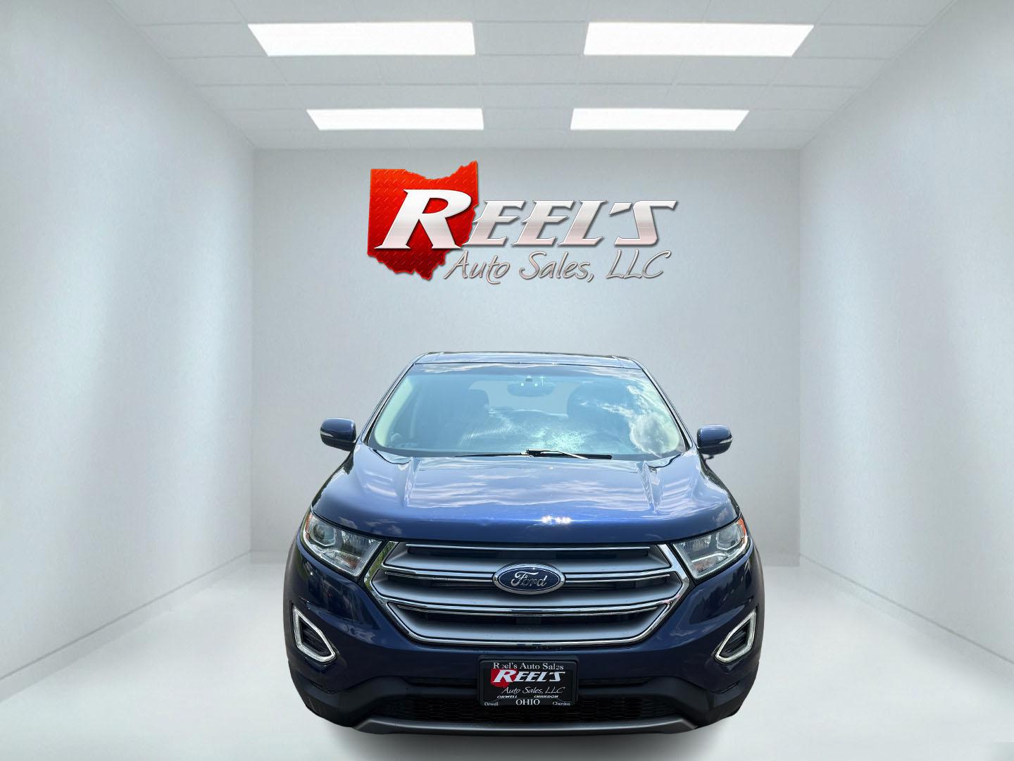 2016 Blue /Tan Ford Edge SEL AWD (2FMPK4J83GB) with an 3.5L V6 DOHC 24V engine, 6A transmission, located at 547 E. Main St., Orwell, OH, 44076, (440) 437-5893, 41.535435, -80.847855 - This 2016 Ford Edge SEL AWD is equipped with a 3.5L V6 engine and a 6-speed automatic transmission, delivering robust performance and all-wheel drive capability. It features a leather interior with power and heated front seats, dual-zone automatic climate control, LED daytime running lights, an 8.0 - Photo#1