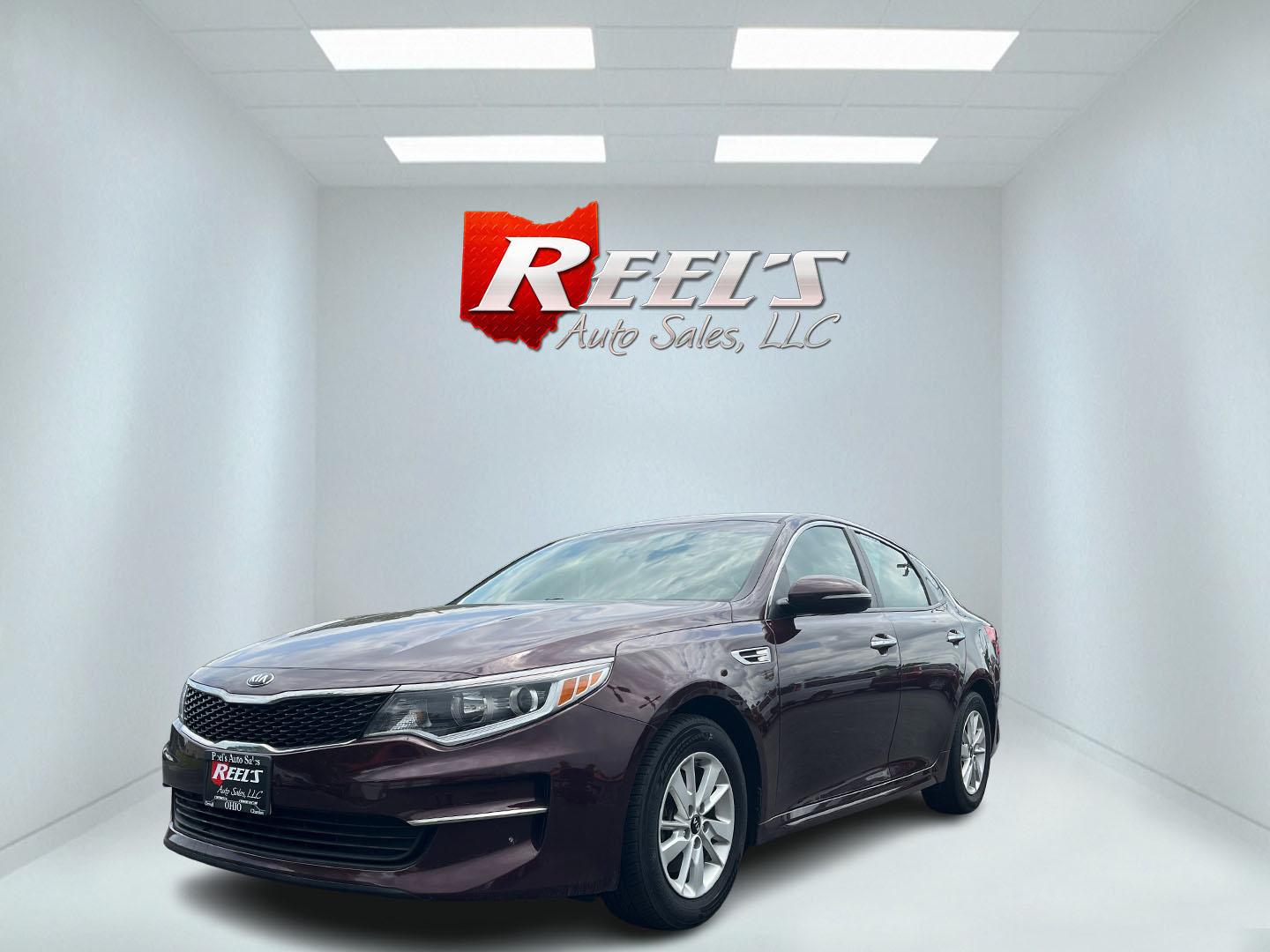 2017 Red /Sangria Kia Optima LX FE (5XXGT4L36HG) with an 2.4L I4 DOHC 16V engine, 6A transmission, located at 547 E. Main St., Orwell, OH, 44076, (440) 437-5893, 41.535435, -80.847855 - Photo#0