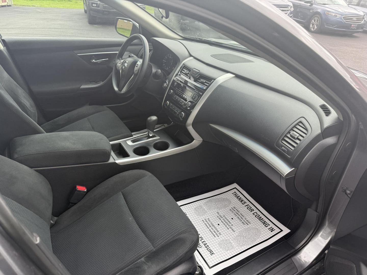 2015 Gray /Black Nissan Altima 2.5 S (1N4AL3AP0FC) with an 2.5L I4 DOHC 16V engine, Automatic transmission, located at 11115 Chardon Rd. , Chardon, OH, 44024, (440) 214-9705, 41.580246, -81.241943 - This One Owner 2015 Nissan Altima is an incredibly fuel efficient commuter sedan. Powered by a 2.5 I4 engine it gets 31 MPG combined and up to 37 MPG highway. On the side you get a power drivers seat, push button start, a sport driving mode, and an aux audio input. This Altima is fully serviced and - Photo#34