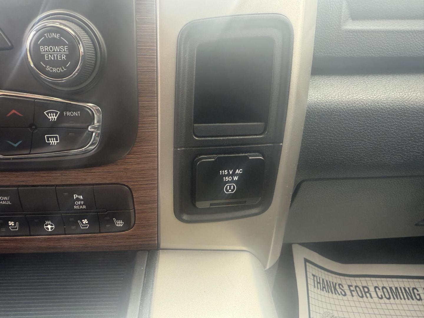 2014 Black /Black RAM 1500 Laramie Crew Cab SWB 4WD (1C6RR7NT3ES) with an 5.7L V8 OHV 16V engine, 8-Speed Automatic transmission, located at 11115 Chardon Rd. , Chardon, OH, 44024, (440) 214-9705, 41.580246, -81.241943 - FRESH TRADE ALERT ---- This 2014 Ram 1500 is a luxurious pickup truck with plenty of capability. Powered by a 5.7 HEMI V8, 8 speed automatic transmission and, 3.93 gearing this Ram is rated to tow 10,300 pounds. On the inside you'll find a beautiful leather wrapped interior with heated and cooled fr - Photo#29