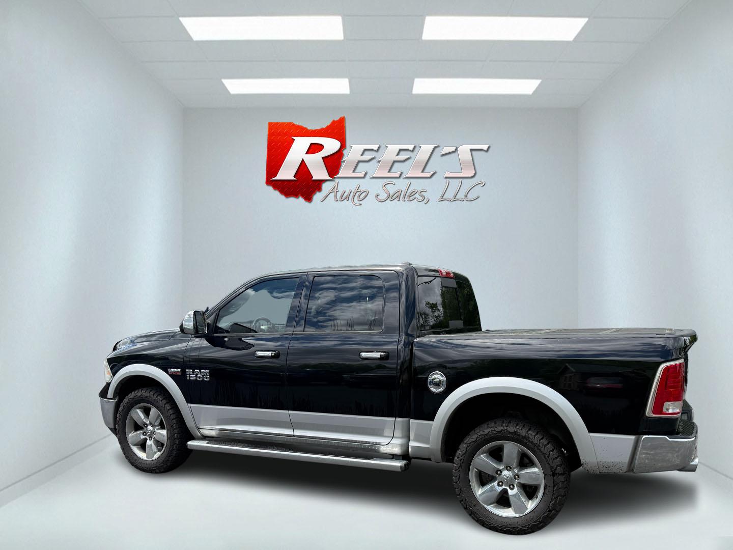 2014 Black /Black RAM 1500 Laramie Crew Cab SWB 4WD (1C6RR7NT3ES) with an 5.7L V8 OHV 16V engine, 8-Speed Automatic transmission, located at 11115 Chardon Rd. , Chardon, OH, 44024, (440) 214-9705, 41.580246, -81.241943 - FRESH TRADE ALERT ---- This 2014 Ram 1500 is a luxurious pickup truck with plenty of capability. Powered by a 5.7 HEMI V8, 8 speed automatic transmission and, 3.93 gearing this Ram is rated to tow 10,300 pounds. On the inside you'll find a beautiful leather wrapped interior with heated and cooled fr - Photo#49
