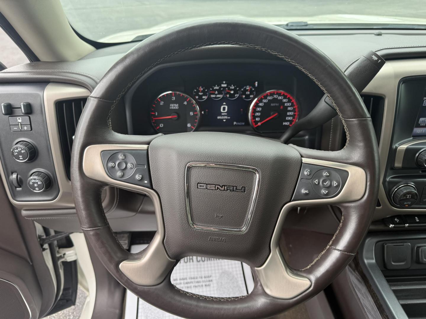 2015 White /Brown GMC Sierra 1500 Denali Crew Cab Short Box 4WD (3GTU2WEJ7FG) with an 6.2L V8 OHV 16V engine, 8-Speed Automatic transmission, located at 11115 Chardon Rd. , Chardon, OH, 44024, (440) 214-9705, 41.580246, -81.241943 - This 2015 GMC Sierra 1500 Denali is GM's greatest they have to offer. Powered by a 6.2 V8 Engine and an 8 speed automatic transmission this truck is rated to tow 9,200 pounds while giving you all the luxury of a Cadillac. On the inside you will find an incredible leather interior, heated and cooled - Photo#24