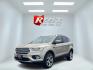 2017 Gold /Gray Ford Escape Titanium 4WD (1FMCU9J96HU) with an 2.0L I4 DOHC 16V Turbo engine, 6A transmission, located at 547 E. Main St., Orwell, OH, 44076, (440) 437-5893, 41.535435, -80.847855 - This One Owner 2017 Ford Escape Titanium is a feature rich compact SUV. Powered by a 2.0 I4 Turbocharged EcoBoost engine and a 6 speed automatic transmission this Escape is quick and fuel efficient achieving an EPA estimated 27 MPG highway. On the inside you get a leather wrapped interior, power fro - Photo#0
