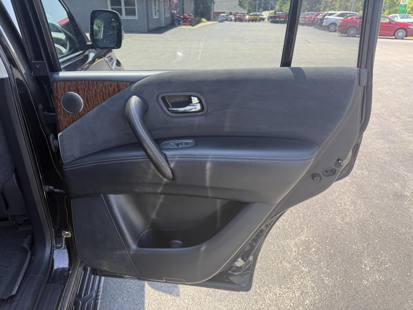 2017 Black /Black Nissan Armada SV AWD (JN8AY2NC4H9) with an 5.6L V8 DOHC 32V engine, 7A transmission, located at 547 E. Main St., Orwell, OH, 44076, (440) 437-5893, 41.535435, -80.847855 - The 2017 Nissan Armada SV 4WD is a full-size SUV powered by a robust 5.6-liter Endurance V8 engine producing 390 hp and 394 lb-ft of torque, paired with a 7-speed automatic transmission and offering an impressive 8,500-pound towing capacity. It boasts comfort and convenience features like 8-way powe - Photo#35