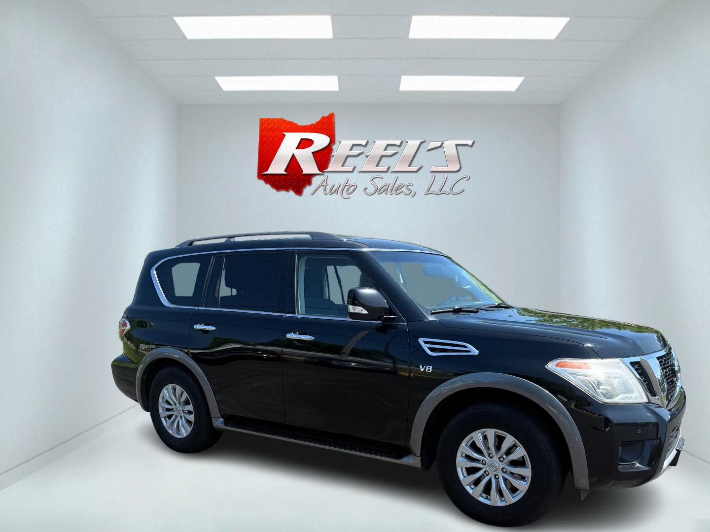2017 Black /Black Nissan Armada SV AWD (JN8AY2NC4H9) with an 5.6L V8 DOHC 32V engine, 7A transmission, located at 547 E. Main St., Orwell, OH, 44076, (440) 437-5893, 41.535435, -80.847855 - The 2017 Nissan Armada SV 4WD is a full-size SUV powered by a robust 5.6-liter Endurance V8 engine producing 390 hp and 394 lb-ft of torque, paired with a 7-speed automatic transmission and offering an impressive 8,500-pound towing capacity. It boasts comfort and convenience features like 8-way powe - Photo#42