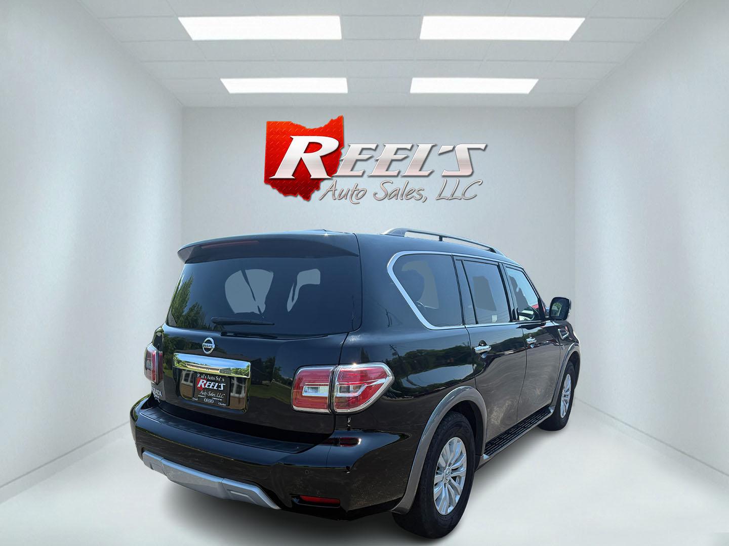2017 Black /Black Nissan Armada SV AWD (JN8AY2NC4H9) with an 5.6L V8 DOHC 32V engine, 7A transmission, located at 547 E. Main St., Orwell, OH, 44076, (440) 437-5893, 41.535435, -80.847855 - The 2017 Nissan Armada SV 4WD is a full-size SUV powered by a robust 5.6-liter Endurance V8 engine producing 390 hp and 394 lb-ft of torque, paired with a 7-speed automatic transmission and offering an impressive 8,500-pound towing capacity. It boasts comfort and convenience features like 8-way powe - Photo#44