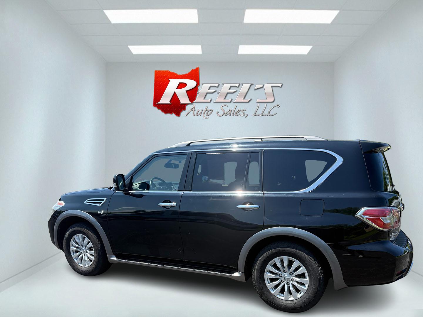 2017 Black /Black Nissan Armada SV AWD (JN8AY2NC4H9) with an 5.6L V8 DOHC 32V engine, 7A transmission, located at 547 E. Main St., Orwell, OH, 44076, (440) 437-5893, 41.535435, -80.847855 - The 2017 Nissan Armada SV 4WD is a full-size SUV powered by a robust 5.6-liter Endurance V8 engine producing 390 hp and 394 lb-ft of torque, paired with a 7-speed automatic transmission and offering an impressive 8,500-pound towing capacity. It boasts comfort and convenience features like 8-way powe - Photo#47