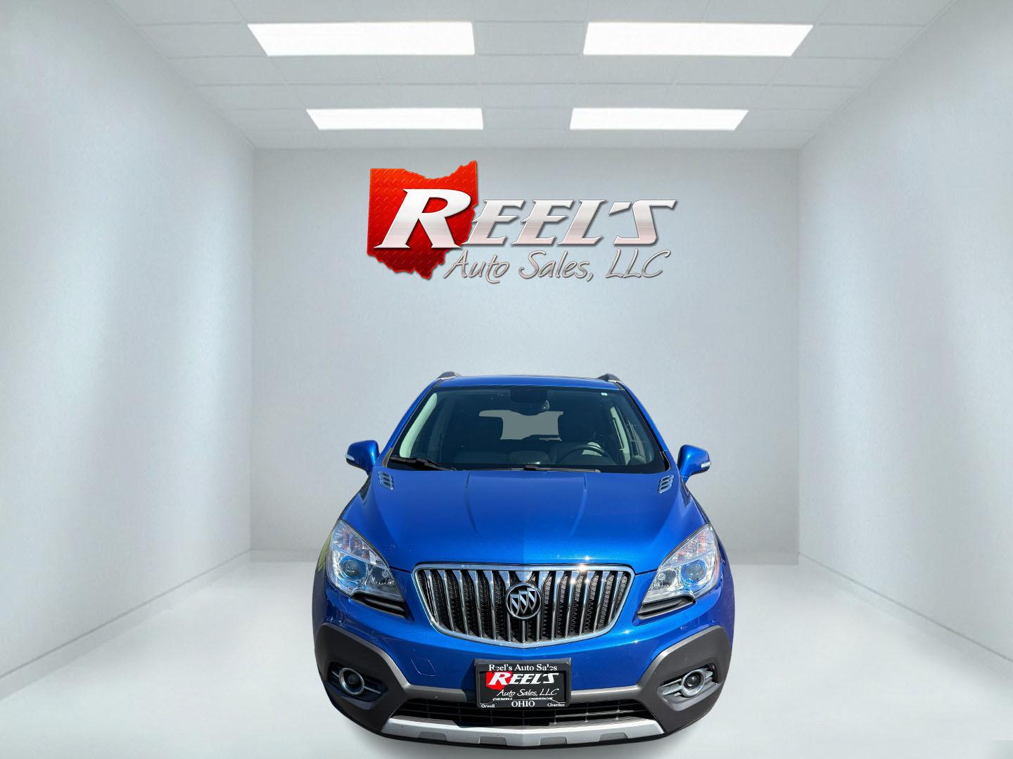 2015 Blue /Gray Buick Encore Leather AWD (KL4CJGSB8FB) with an 1.4L I4 DOHC 16V TURBO engine, 6A transmission, located at 11115 Chardon Rd. , Chardon, OH, 44024, (440) 214-9705, 41.580246, -81.241943 - The 2015 Buick Encore Leather AWD is a compact SUV featuring a 1.4L turbocharged I4 EcoTec engine paired with a 6-speed automatic transmission, offering a balance of power and efficiency at an estimated 30 MPG highway. This model boasts a premium leather interior with power-adjustable, heated front - Photo#1