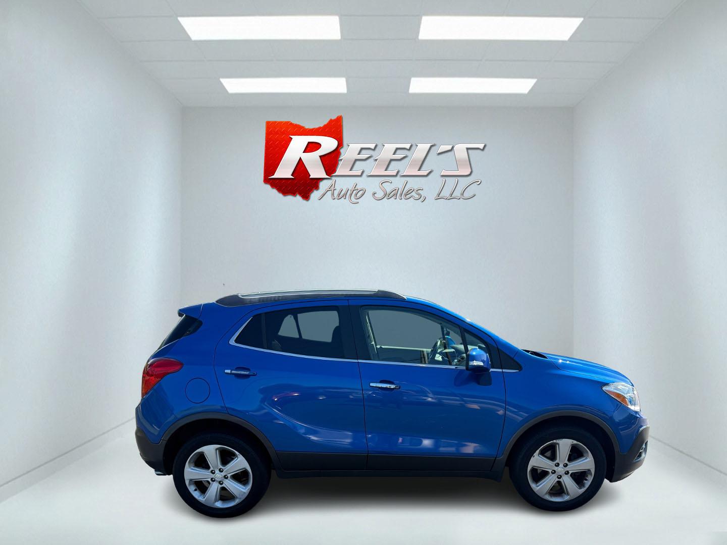 2015 Blue /Gray Buick Encore Leather AWD (KL4CJGSB8FB) with an 1.4L I4 DOHC 16V TURBO engine, 6A transmission, located at 11115 Chardon Rd. , Chardon, OH, 44024, (440) 214-9705, 41.580246, -81.241943 - The 2015 Buick Encore Leather AWD is a compact SUV featuring a 1.4L turbocharged I4 EcoTec engine paired with a 6-speed automatic transmission, offering a balance of power and efficiency at an estimated 30 MPG highway. This model boasts a premium leather interior with power-adjustable, heated front - Photo#39