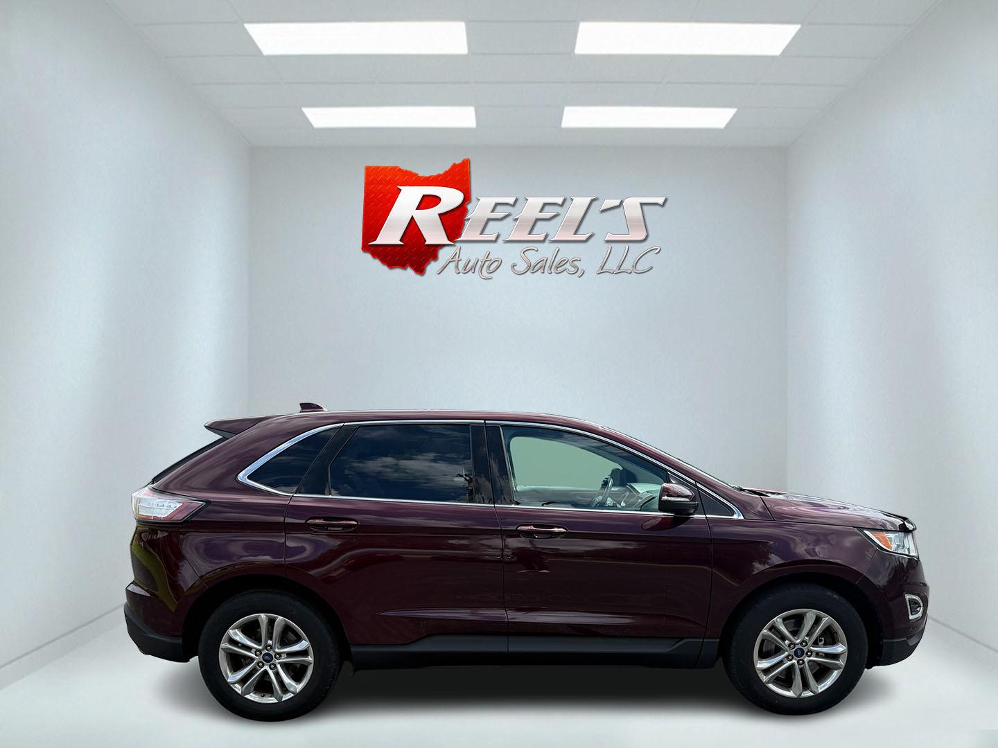 2017 Burgundy /Black Ford Edge SEL AWD (2FMPK4J99HB) with an 2.0L L4 DOHC 16V engine, 6A transmission, located at 11115 Chardon Rd. , Chardon, OH, 44024, (440) 214-9705, 41.580246, -81.241943 - This 2017 Ford Edge SEL AWD is a midsize SUV featuring a turbocharged 2.0L EcoBoost I4 engine and a 6-speed automatic transmission, achieving up to 27 MPG on the highway. It offers a premium leather interior with heated front seats, a power panoramic moonroof, an 8-inch touchscreen with navigation, - Photo#42