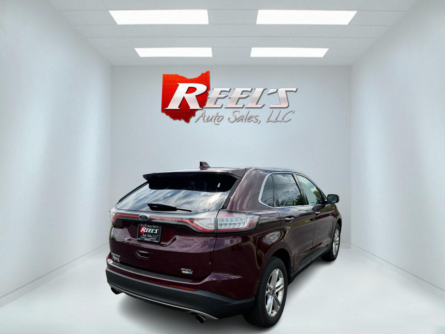 2017 Burgundy /Black Ford Edge SEL AWD (2FMPK4J99HB) with an 2.0L L4 DOHC 16V engine, 6A transmission, located at 11115 Chardon Rd. , Chardon, OH, 44024, (440) 214-9705, 41.580246, -81.241943 - This 2017 Ford Edge SEL AWD is a midsize SUV featuring a turbocharged 2.0L EcoBoost I4 engine and a 6-speed automatic transmission, achieving up to 27 MPG on the highway. It offers a premium leather interior with heated front seats, a power panoramic moonroof, an 8-inch touchscreen with navigation, - Photo#43