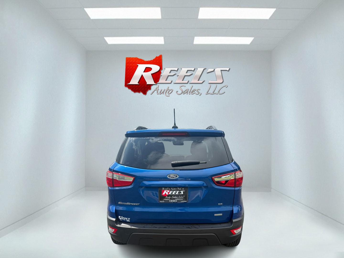 2018 Blue /Black Ford EcoSport SE (MAJ3P1TEXJC) with an 1.0L I3 Turbo engine, 6-Speed Automatic transmission, located at 11115 Chardon Rd. , Chardon, OH, 44024, (440) 214-9705, 41.580246, -81.241943 - This One Owner 2018 Ford EcoSport SE FWD is a compact SUV equipped with a 1.0-liter I3 turbocharged EcoBoost engine, paired with a 6-speed automatic transmission, offering an estimated 29 MPG on the highway. It features a range of convenient amenities including a power driver’s seat, single-zone a - Photo#39