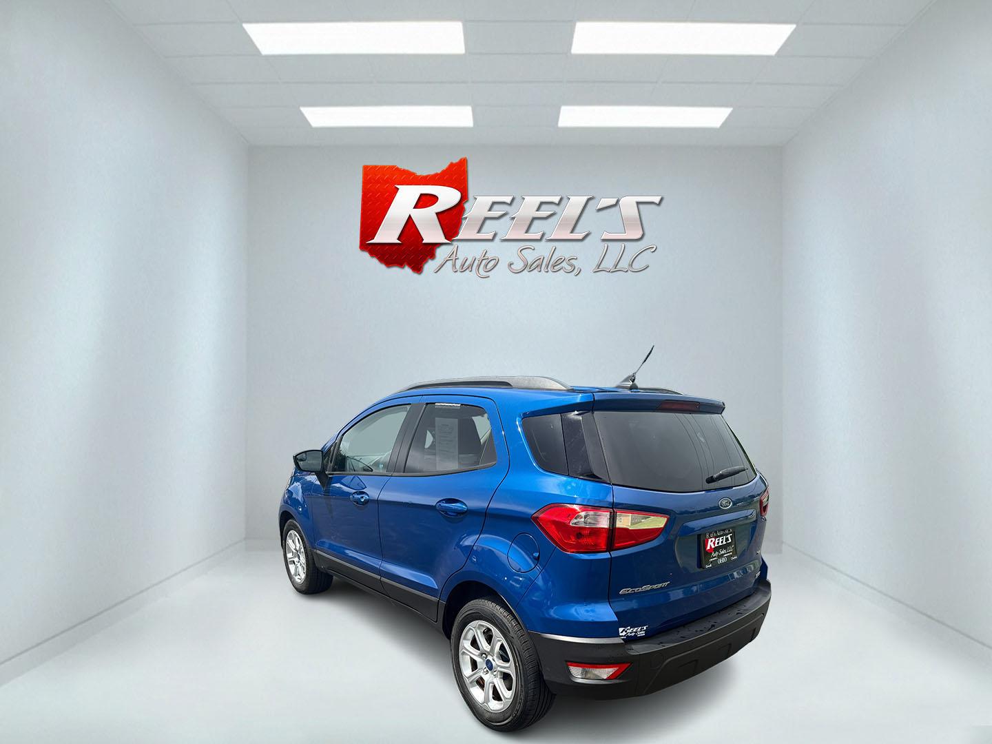 2018 Blue /Black Ford EcoSport SE (MAJ3P1TEXJC) with an 1.0L I3 Turbo engine, 6-Speed Automatic transmission, located at 11115 Chardon Rd. , Chardon, OH, 44024, (440) 214-9705, 41.580246, -81.241943 - This One Owner 2018 Ford EcoSport SE FWD is a compact SUV equipped with a 1.0-liter I3 turbocharged EcoBoost engine, paired with a 6-speed automatic transmission, offering an estimated 29 MPG on the highway. It features a range of convenient amenities including a power driver’s seat, single-zone a - Photo#40