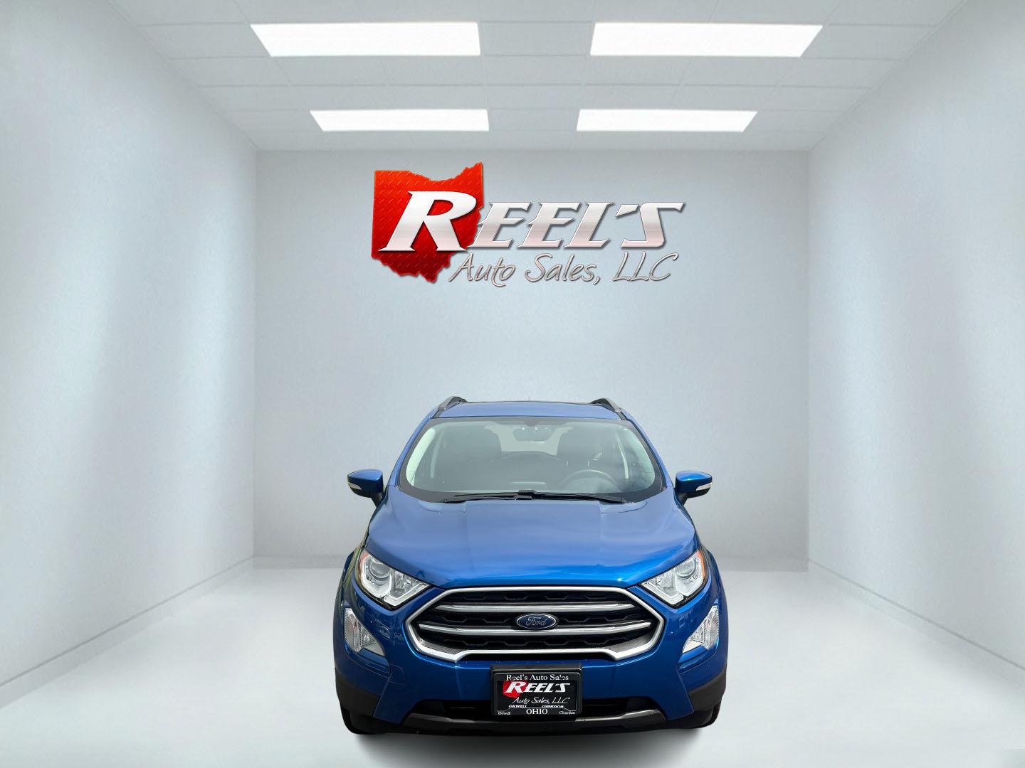 2018 Blue /Black Ford EcoSport SE (MAJ3P1TEXJC) with an 1.0L I3 Turbo engine, 6-Speed Automatic transmission, located at 11115 Chardon Rd. , Chardon, OH, 44024, (440) 214-9705, 41.580246, -81.241943 - This One Owner 2018 Ford EcoSport SE FWD is a compact SUV equipped with a 1.0-liter I3 turbocharged EcoBoost engine, paired with a 6-speed automatic transmission, offering an estimated 29 MPG on the highway. It features a range of convenient amenities including a power driver’s seat, single-zone a - Photo#1
