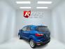2018 Blue /Black Ford EcoSport SE (MAJ3P1TEXJC) with an 1.0L I3 Turbo engine, 6-Speed Automatic transmission, located at 11115 Chardon Rd. , Chardon, OH, 44024, (440) 214-9705, 41.580246, -81.241943 - This One Owner 2018 Ford EcoSport SE FWD is a compact SUV equipped with a 1.0-liter I3 turbocharged EcoBoost engine, paired with a 6-speed automatic transmission, offering an estimated 29 MPG on the highway. It features a range of convenient amenities including a power driver’s seat, single-zone a - Photo#47