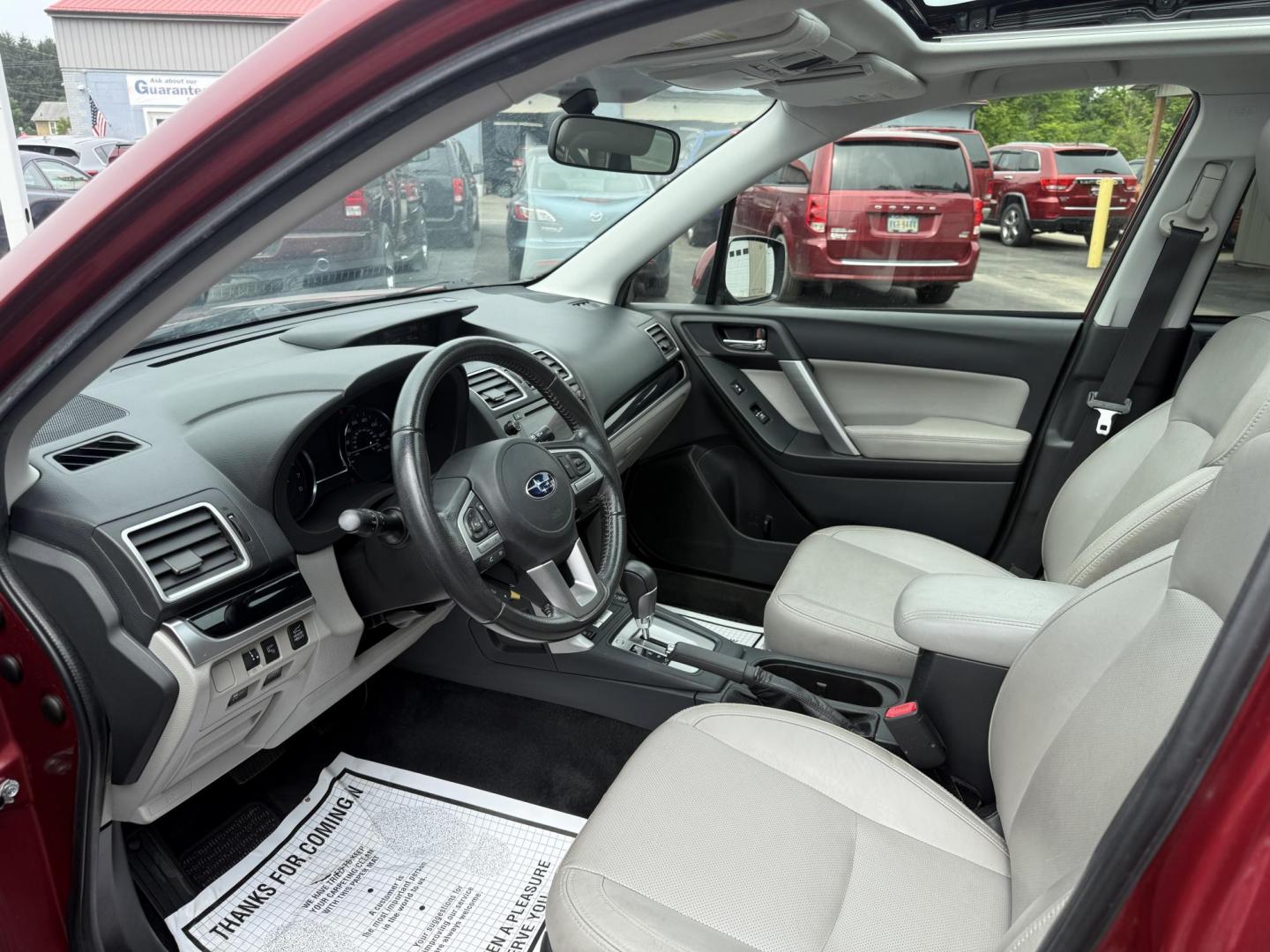 2018 Red /Gray Subaru Forester 2.5i Limited (JF2SJAJC5JH) with an 2.5L H4 DOHC 16V engine, Automatic transmission, located at 547 E. Main St., Orwell, OH, 44076, (440) 437-5893, 41.535435, -80.847855 - This 2018 Subaru Forester 2.5i Limited is a well-equipped compact SUV featuring a 2.5L H4 engine, leather interior, power driver's seat, heated front seats, and a 7.0" touchscreen infotainment system with a backup camera. It offers convenience and safety features like a power liftgate, blind spot mo - Photo#15