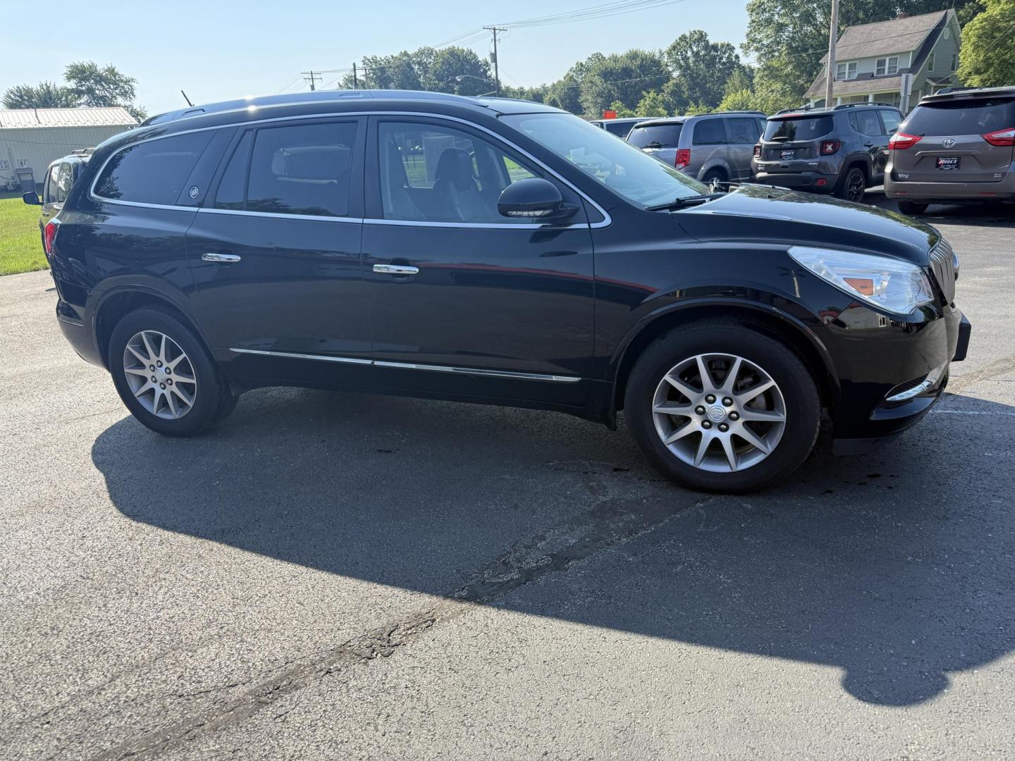 2017 Black /Black Buick Enclave Leather AWD (5GAKVBKD8HJ) with an 3.6L V6 DOHC 24V engine, 6A transmission, located at 547 E. Main St., Orwell, OH, 44076, (440) 437-5893, 41.535435, -80.847855 - This 2017 Buick Enclave Leather AWD is a well-equipped midsize SUV featuring a 3.6L V6 engine and 6-speed automatic transmission. It offers comfort and convenience with leather interior, power and heated front seats, tri-zone automatic climate control, and 2nd-row captain’s chairs. Technology high - Photo#3