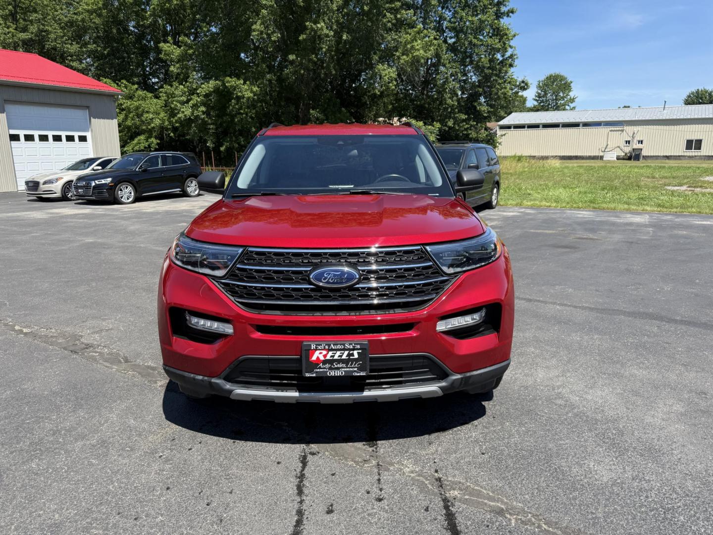 2022 Red /Black Ford Explorer XLT AWD (1FMSK8DHXNG) with an 2.3L I4 DOHC 16V engine, 10A transmission, located at 547 E. Main St., Orwell, OH, 44076, (440) 437-5893, 41.535435, -80.847855 - Photo#1