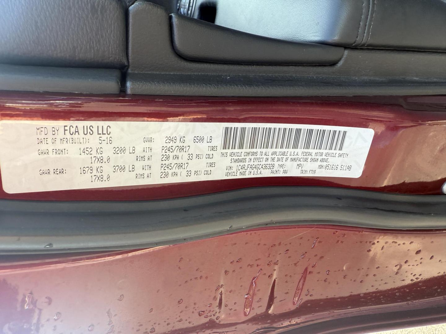 2016 Red /Black Jeep Grand Cherokee Laredo E 4WD (1C4RJFAG4GC) with an 3.6L V6 DOHC 24V engine, 8A transmission, located at 547 E. Main St., Orwell, OH, 44076, (440) 437-5893, 41.535435, -80.847855 - This One Owner 2016 Jeep Grand Cherokee Laredo E 4WD comes equipped with a 3.6L Pentastar V6 engine and an 8-speed automatic transmission, providing a solid balance of power and efficiency. It features a power driver's seat, dual-zone automatic climate control, a 5.0" touchscreen, a 7.0" gauge clust - Photo#18