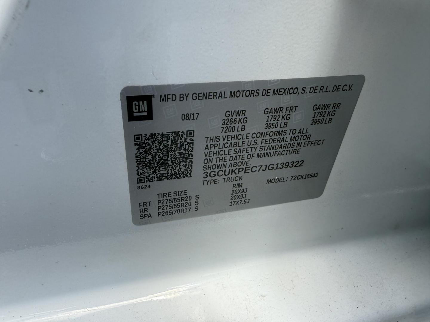 2018 White /Gray Chevrolet Silverado 1500 Custom Crew Cab 4WD (3GCUKPEC7JG) with an 5.3L V8 OHV 16V engine, 6A transmission, located at 11115 Chardon Rd. , Chardon, OH, 44024, (440) 214-9705, 41.580246, -81.241943 - This One Owner 2018 Chevrolet Silverado 1500 Custom Crew Cab with the 5.3L EcoTec3 V8 engine and 6-speed automatic transmission offers solid performance, featuring 3.42 rear axle gearing and the G80 automatic locking rear differential for enhanced traction. With a towing capacity of 9,100 pounds, it - Photo#19