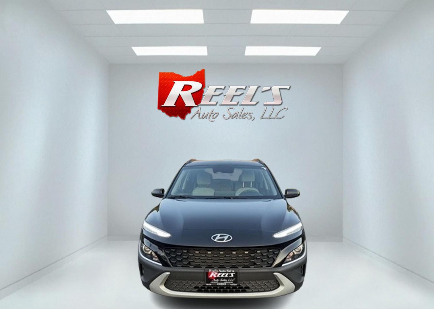 2023 Black /BLack Hyundai Kona SEL AWD (KM8K6CAB6PU) with an 2.0L I4 DOHC 16V engine, Automatic transmission, located at 11115 Chardon Rd. , Chardon, OH, 44024, (440) 214-9705, 41.580246, -81.241943 - This One Owner 2023 Hyundai Kona SEL AWD comes equipped with a 2.0L I4 GDI engine, achieving up to 33 MPG on the highway, and features advanced safety tech like forward collision warning with emergency braking, lane keep assist, blind spot monitoring, LED daytime running lights, dusk-sensing headlig - Photo#1