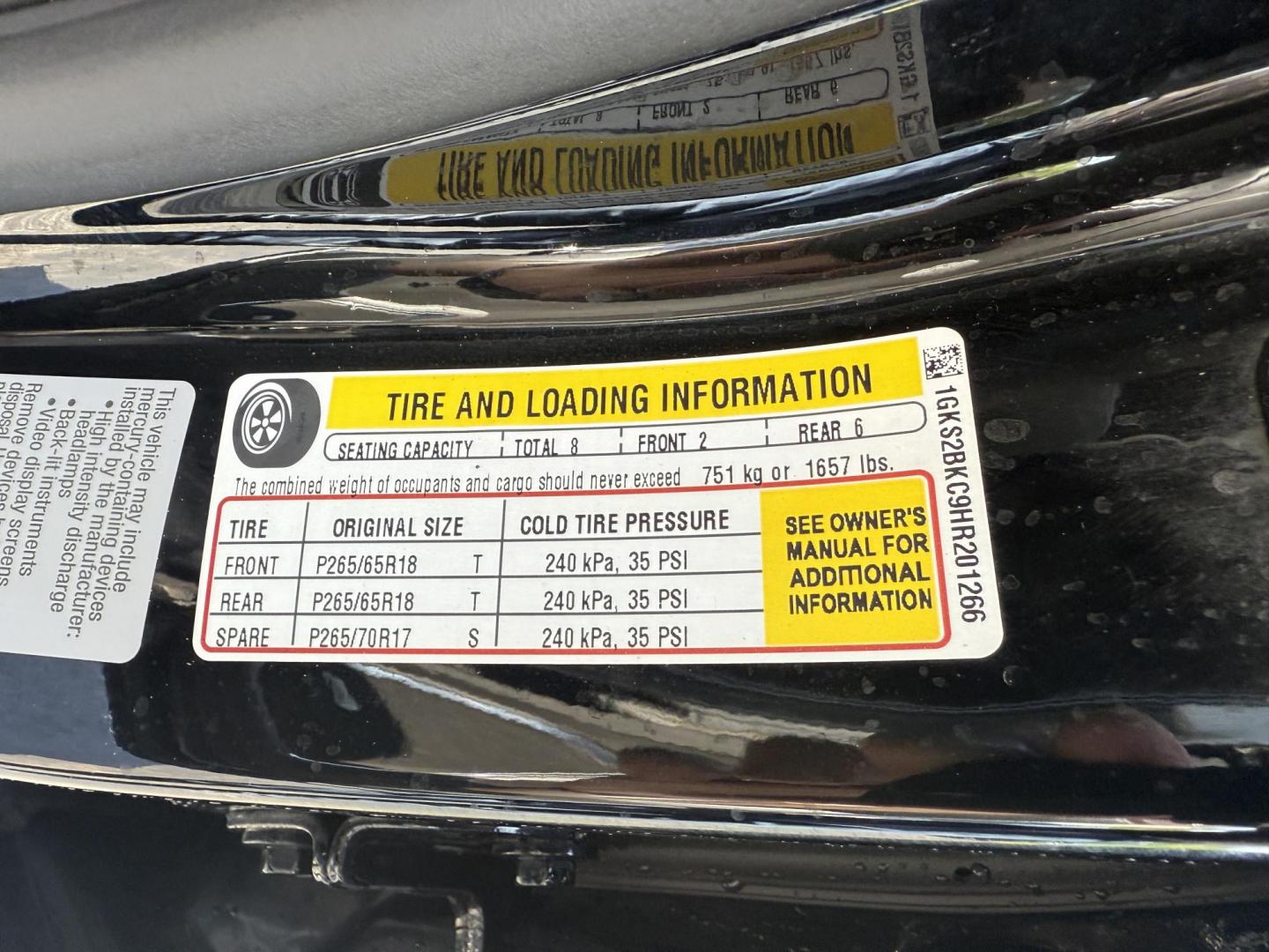 2017 Black /Black GMC Yukon SLT 4WD (1GKS2BKC9HR) with an 5.3L V8 OHV 16V FFV engine, 6A transmission, located at 11115 Chardon Rd. , Chardon, OH, 44024, (440) 214-9705, 41.580246, -81.241943 - This 2017 GMC Yukon SLT 4WD is a full-size SUV powered by a 5.3L EcoTec3 V8 engine and 6-speed automatic transmission with 3.08 gearing, offering a 6,200-pound towing capacity and FlexFuel capability. It features a luxurious leather interior with heated and cooled power front seats, heated second-r - Photo#22