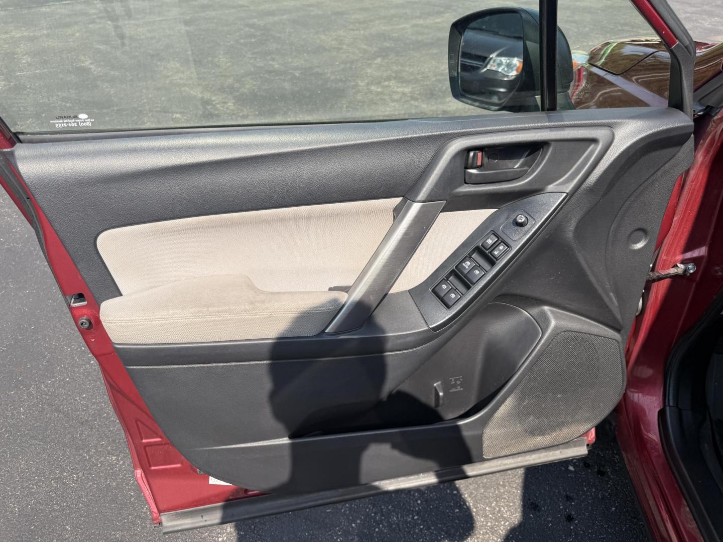 2015 Red /Gray Subaru Forester 2.5i (JF2SJABC5FH) with an 2.5L H4 DOHC 16V engine, Automatic transmission, located at 11115 Chardon Rd. , Chardon, OH, 44024, (440) 214-9705, 41.580246, -81.241943 - This One Owner 2015 Subaru Forester 2.5i features a 2.5-liter H4 (horizontally opposed 4-cylinder) engine paired with Subaru's signature Symmetrical All-Wheel Drive system, delivering reliable traction and stability in various driving conditions. It offers an impressive EPA-estimated 31 MPG on the h - Photo#16